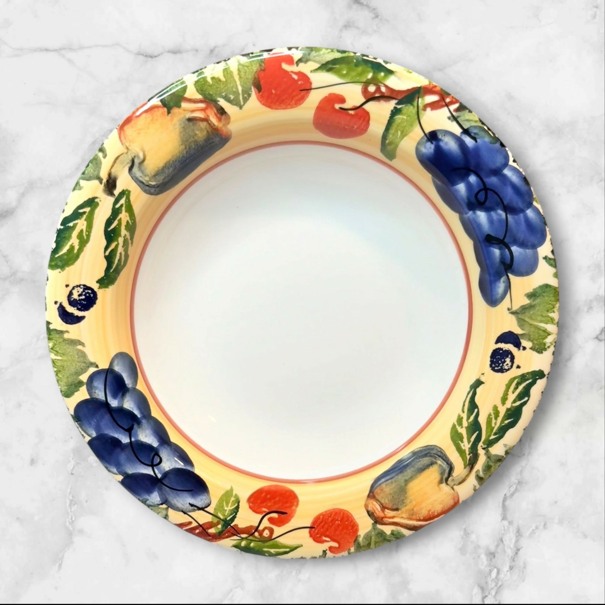 Dansk Fall Harvest Large Rim Soup Bowls Set of 6 Italy Excellent Condition