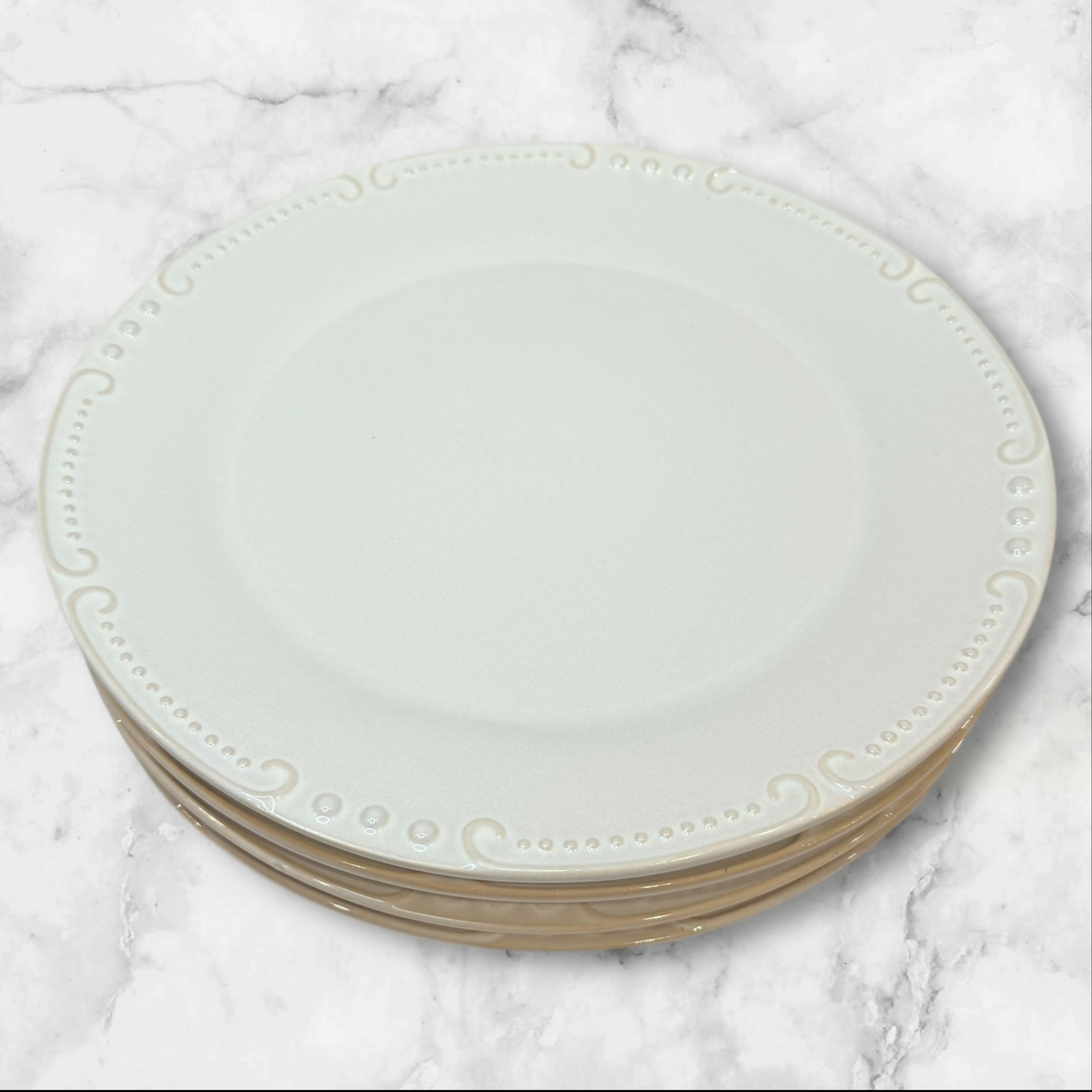 Pier 1 Natalia White Chop Plates Platter | Set of 4 | Excellent Condition