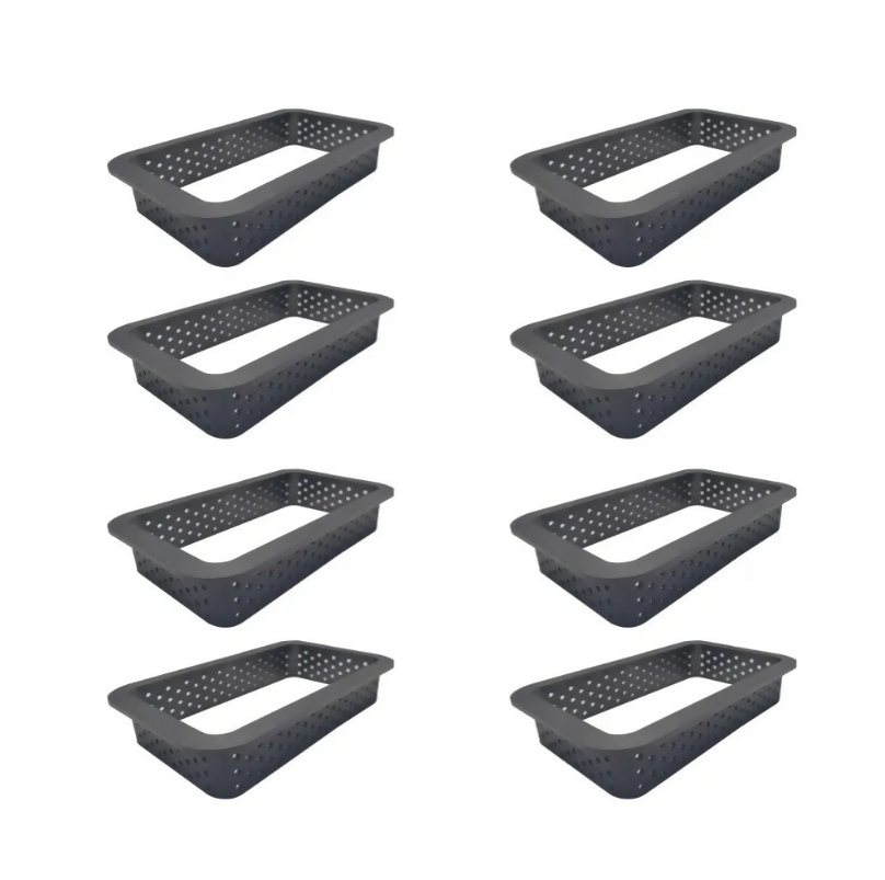 Anygleam Mousse Molder Set Black Rectangle Shape Cutter Perforated Ring Cake Baking Non Stick Equipment