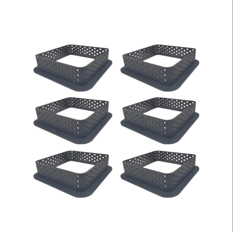 Anygleam Mousse Molder Set Black Square Shape Cutter Perforated Ring Cake Baking Non Stick Equipment