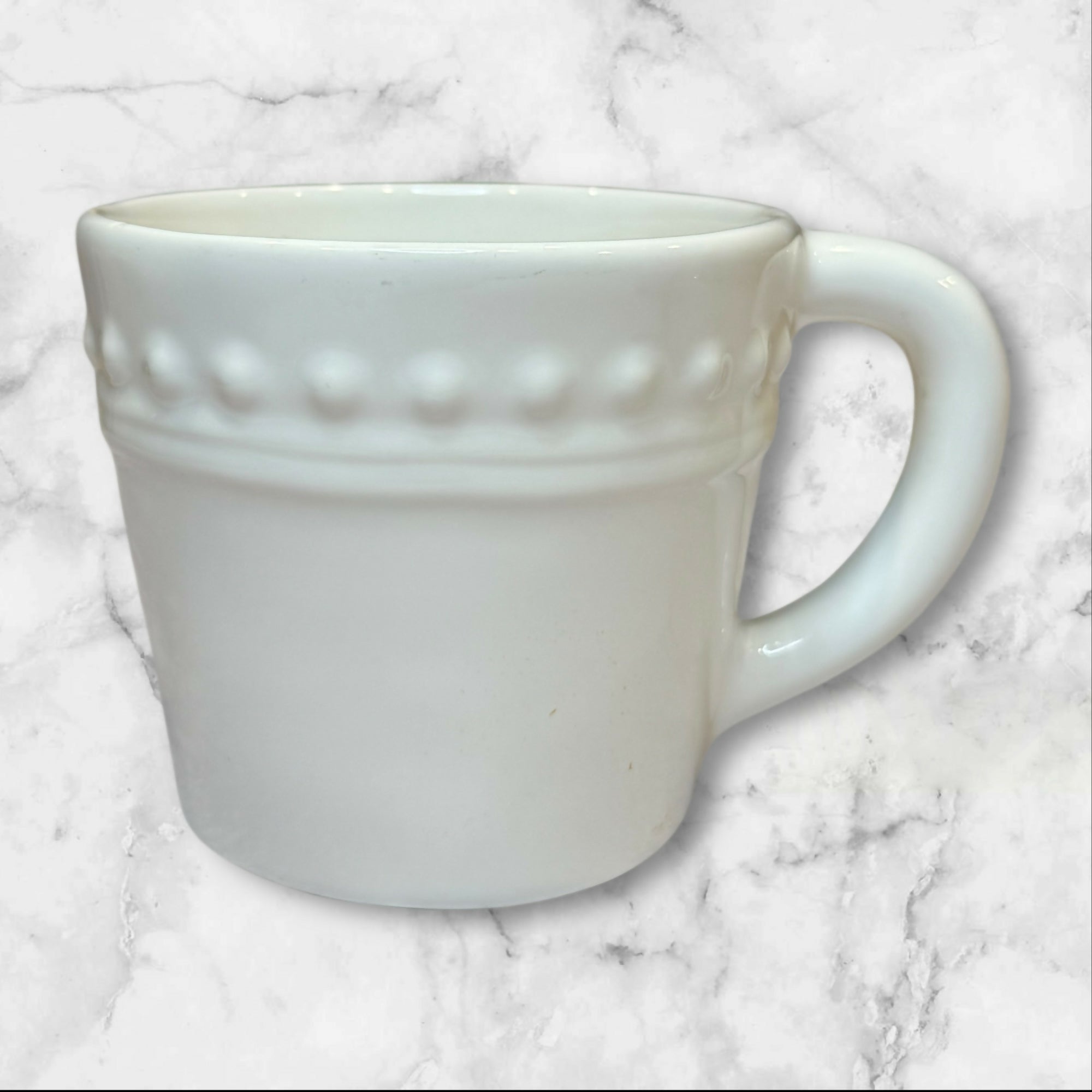 PF Home White Stoneware Beaded Mug | Fabriqué au Portugal | Great Condition