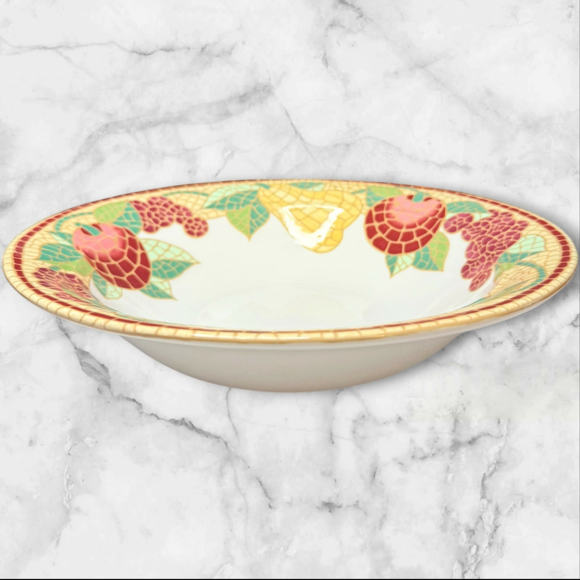 Pier 1 Mosaic Fruit Round Vegetable Bowl | Excellent Condition