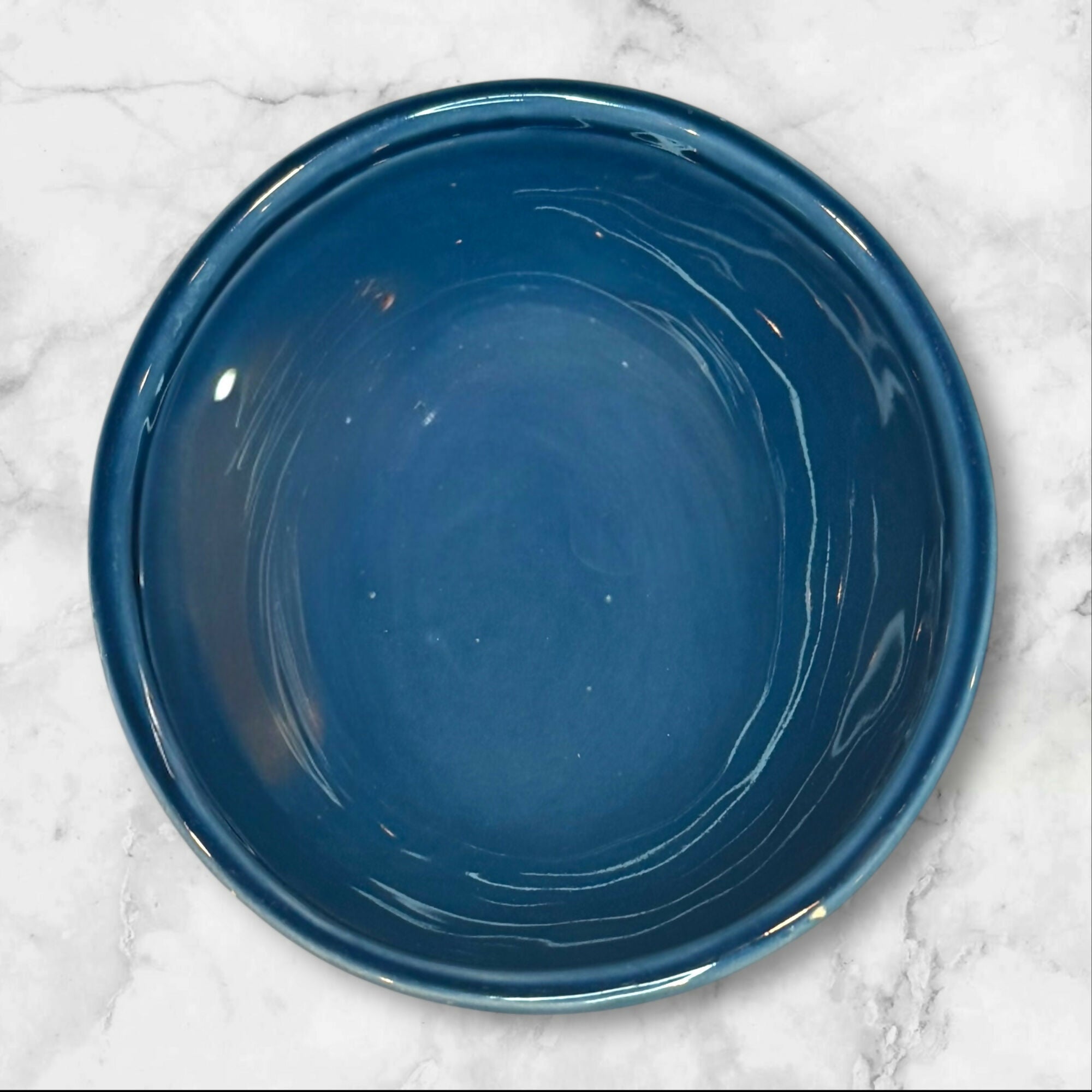 Crate & Barrel Portugal Blue Oval Bowls | Set of 3 | Minor Chips & Crazing