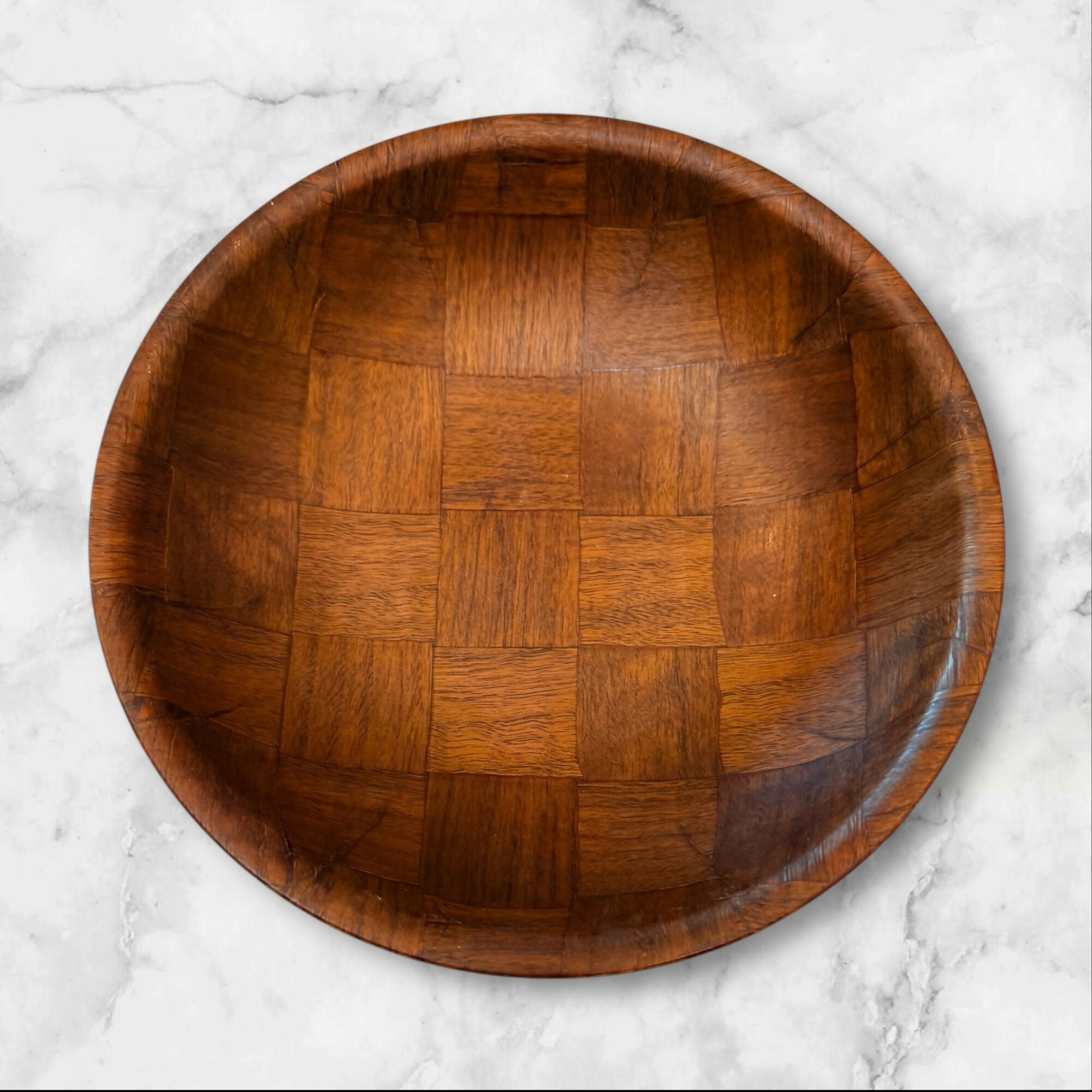 Woven Wood Serving Bowls | Set of 4 | Gently Used