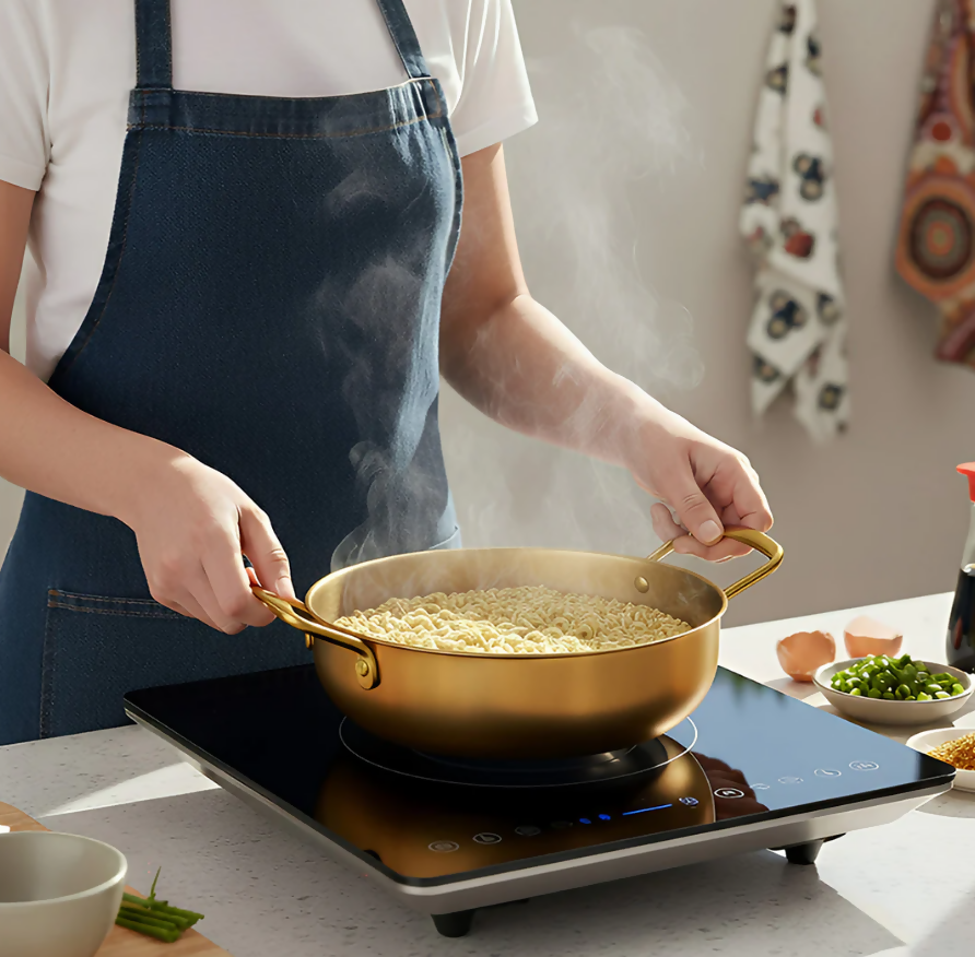 Anygleam Stock Pot 2pcs Gold-S-L Stainless Steel HotPot Without Lid Single-Layer Cooking Soup Noodle Sea Food Home Kitchen Restaurant Tools