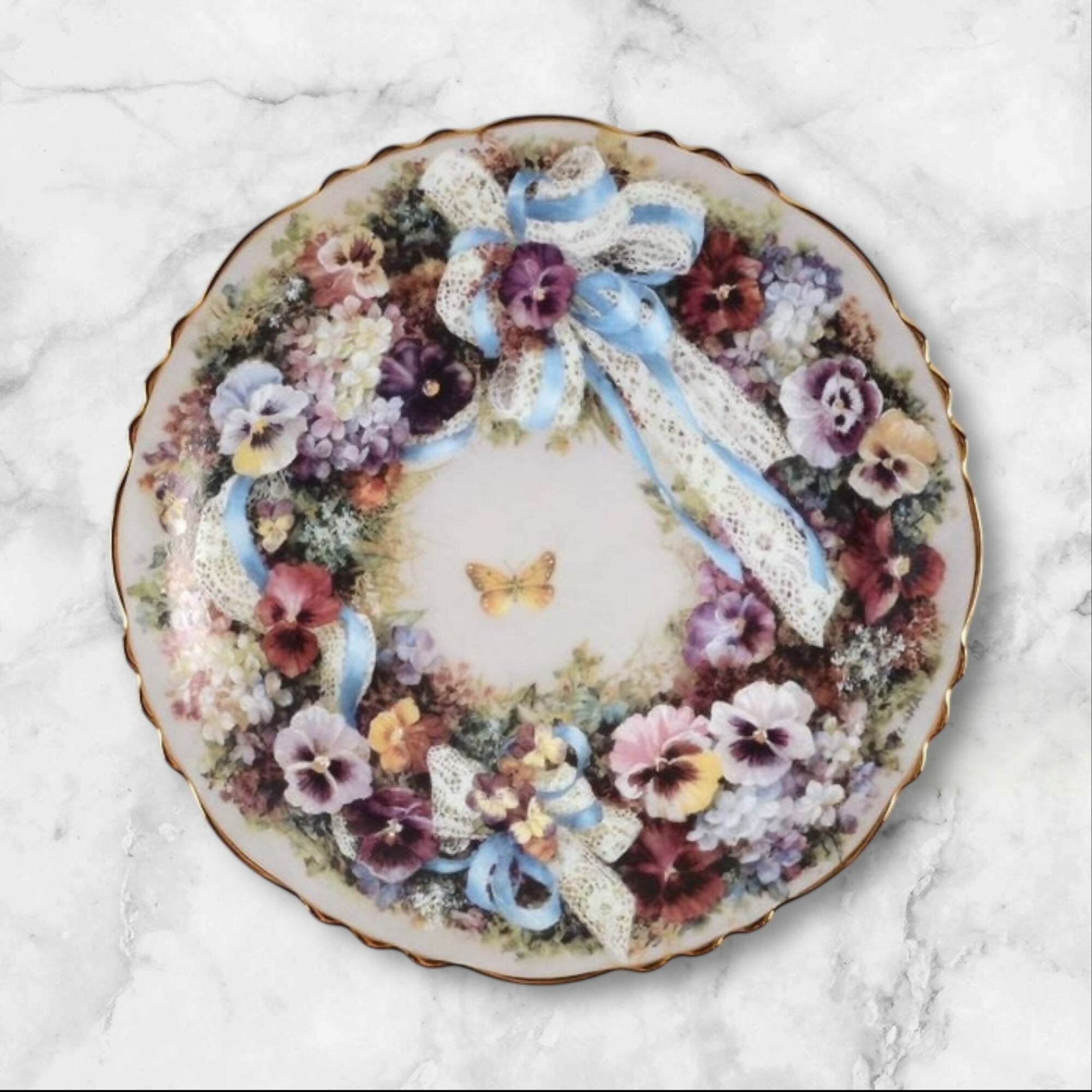 Lena Liu Floral Greetings Collector Plates Set of 5 | Excellent Condition | 1994–95