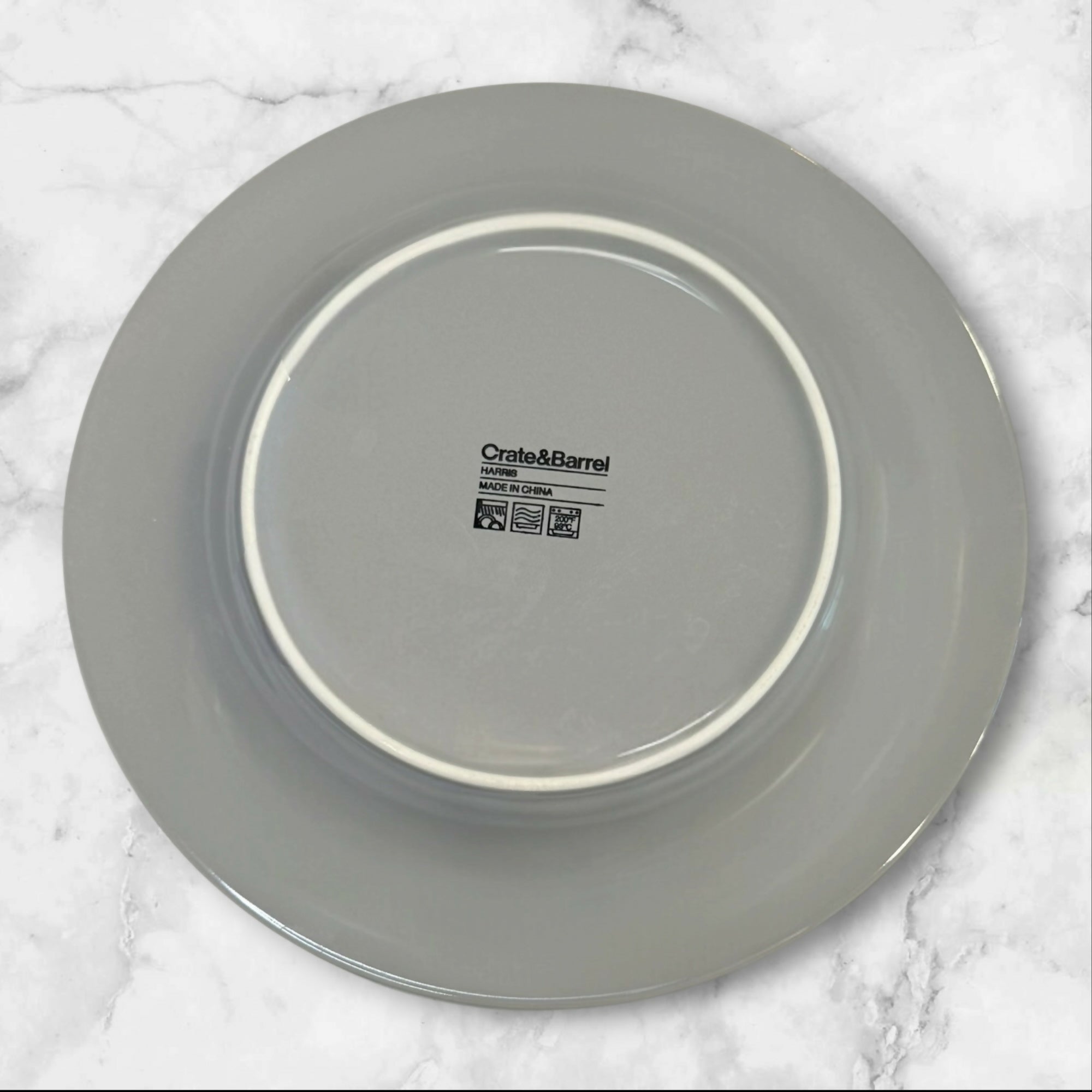 Crate & Barrel Harris Gray Salad Plates | Set of 4 | Modern Stoneware | Excellent Condition