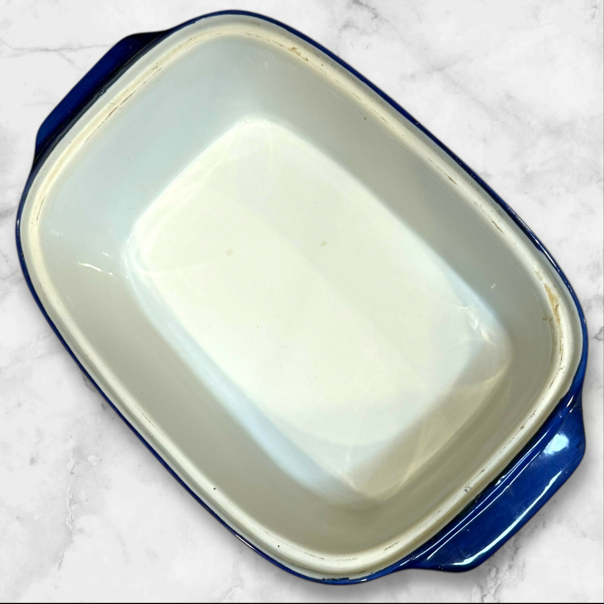 WCL Blue & White Covered Casserole Dish | 13.75” | Floral Pattern | No Chips