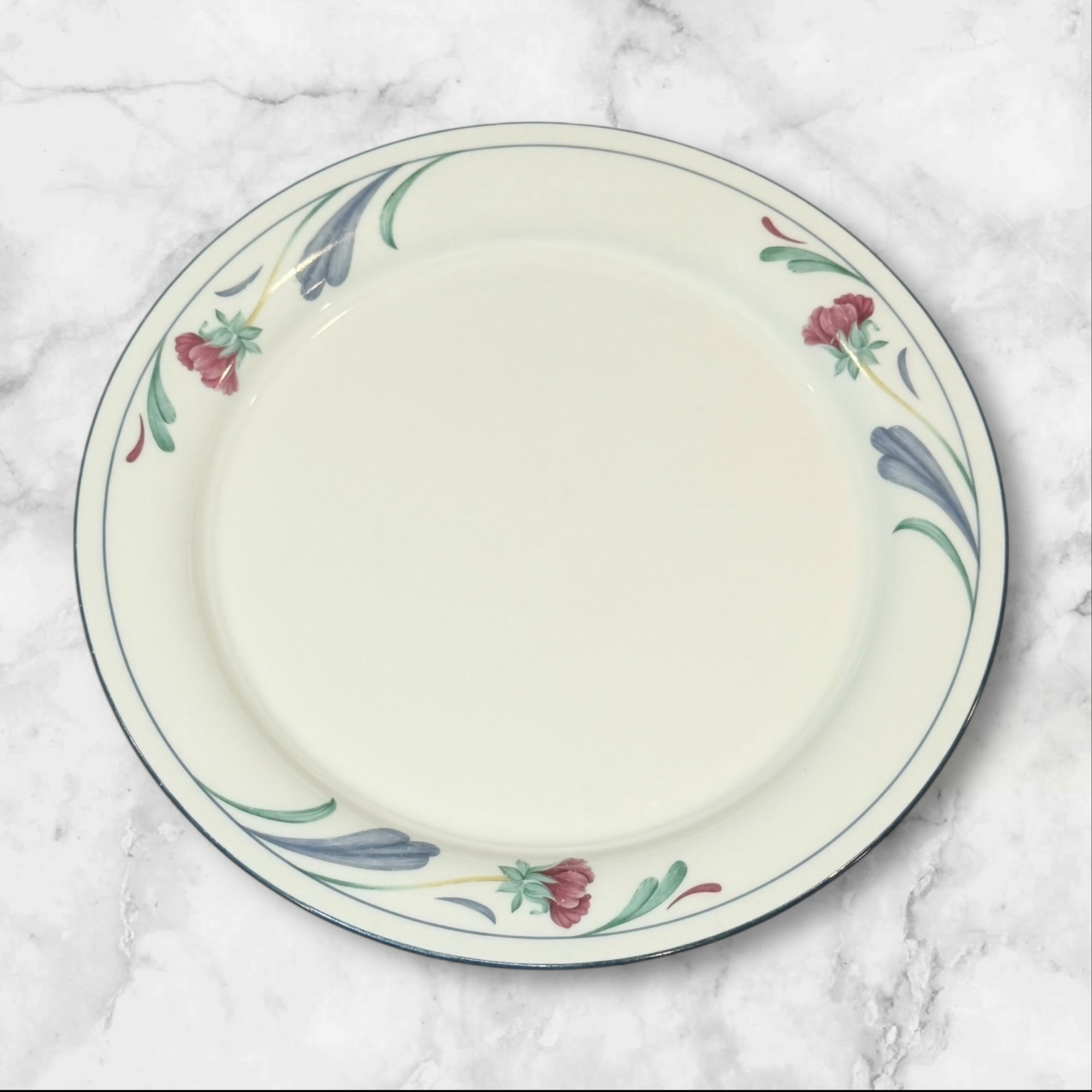 Lenox Poppies on Blue Dinner Plates | Discontinued | Set of 4 | Excellent Condition