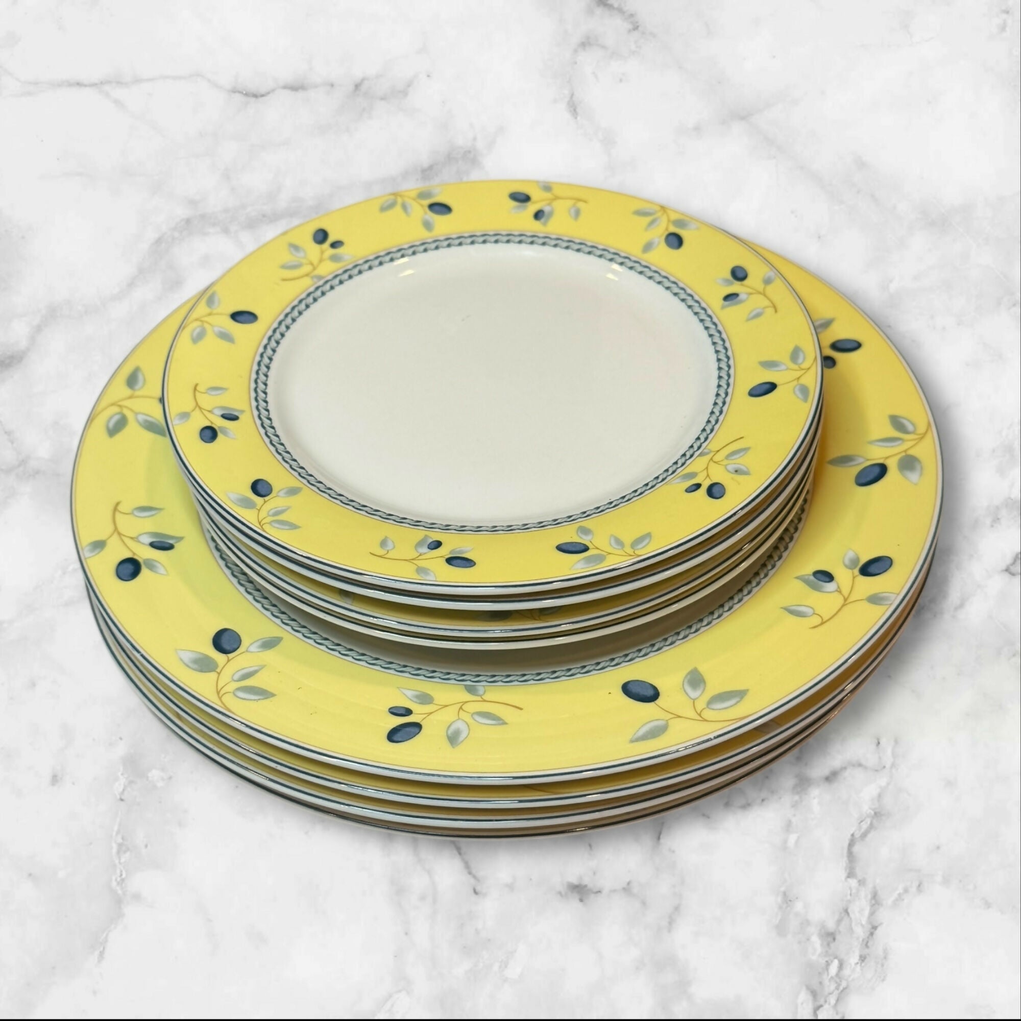 Royal Doulton Blueberry Dinner & Salad Plates | Set of 8 | Great Condition