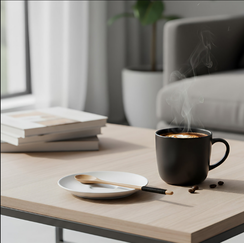 Anygleam Wooden Black 6pcs Wooden Tea Long Spoon Kitchen Tableware