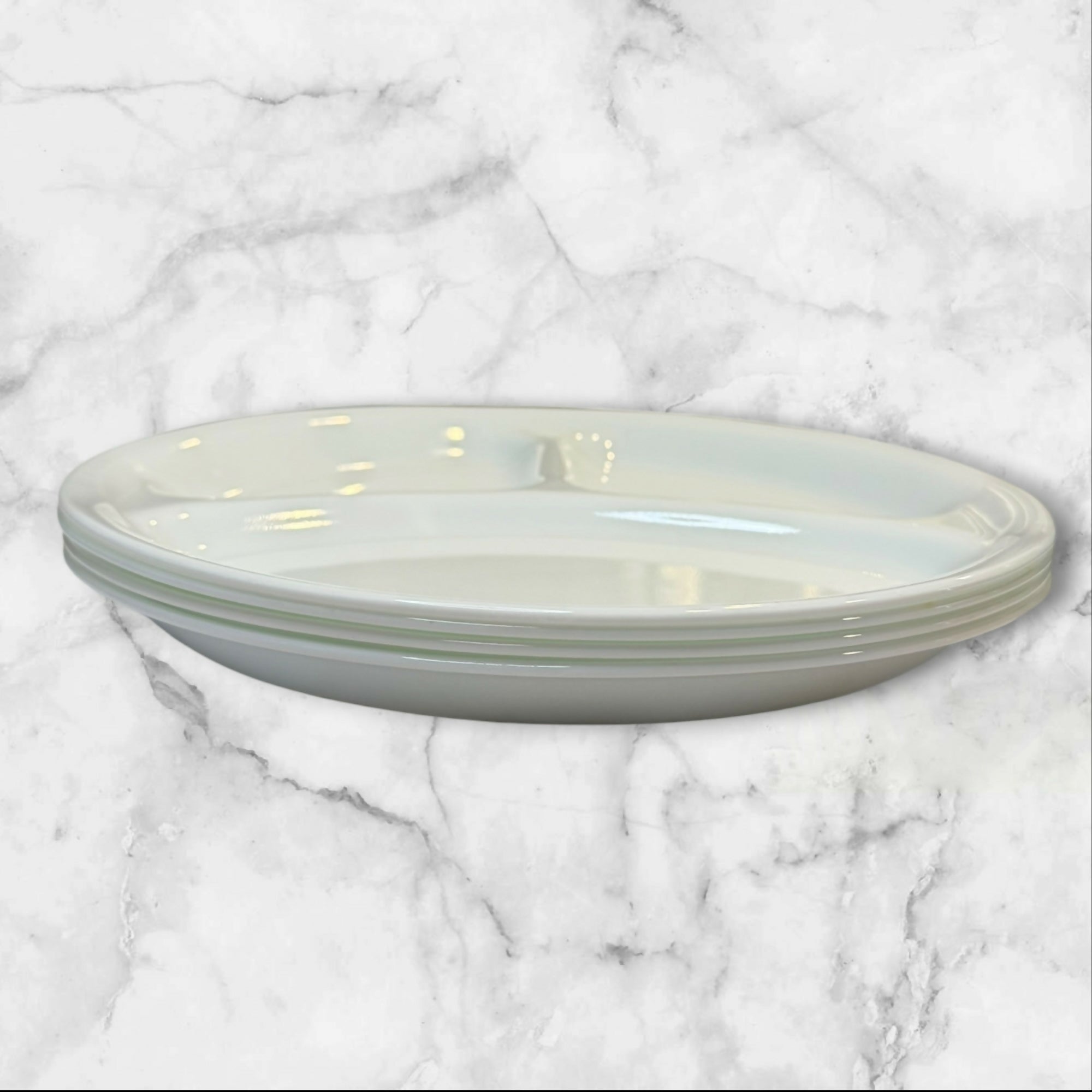 Corelle Winter Frost White Divided Dinner Plates | Set of 4 | Excellent Condition