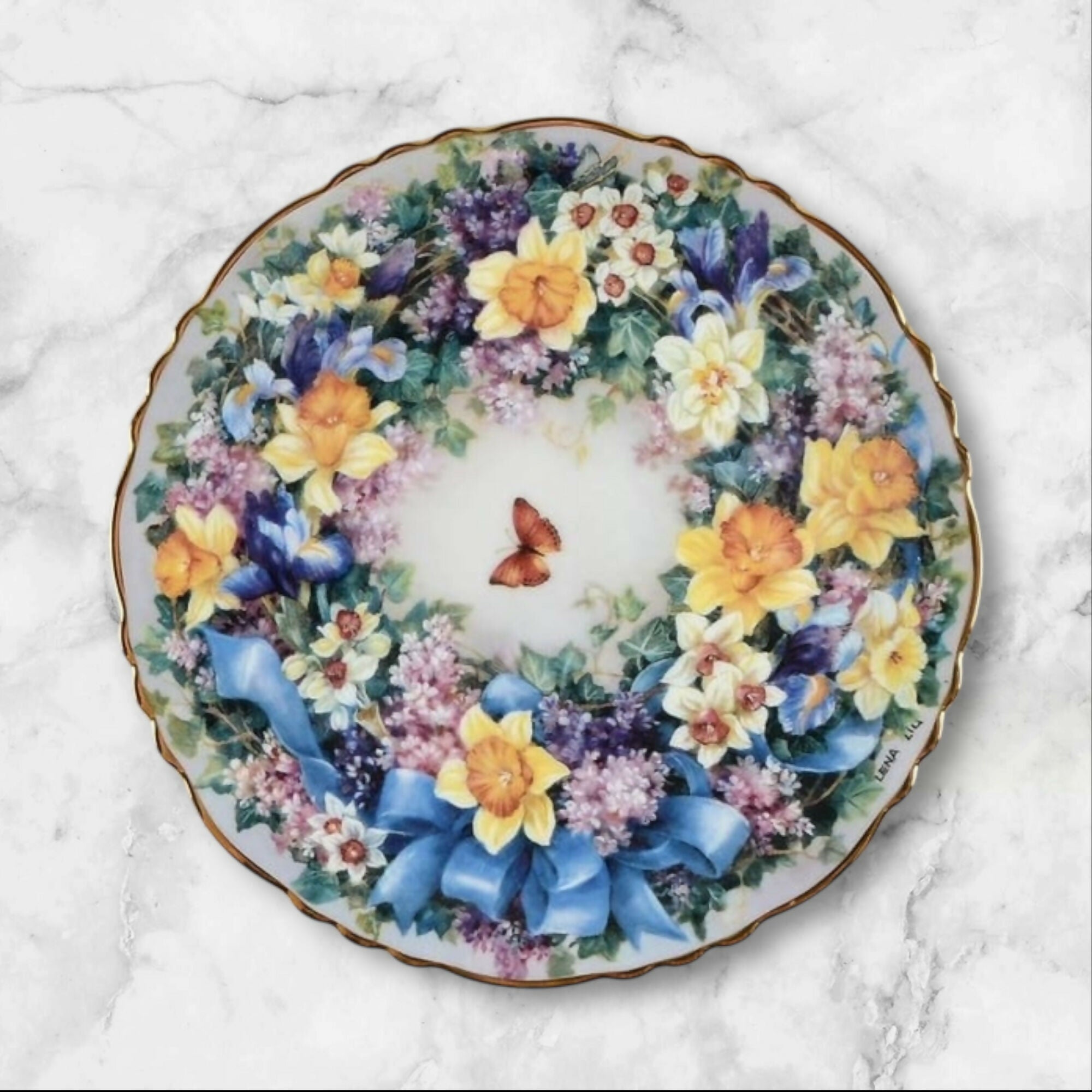 Lena Liu Floral Greetings Collector Plates Set of 5 | Excellent Condition | 1994–95