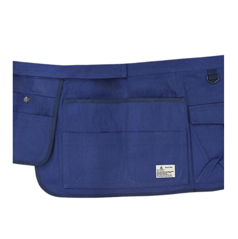 Anypron Blue Canvas Gardening Apron with Multi Tool Pockets