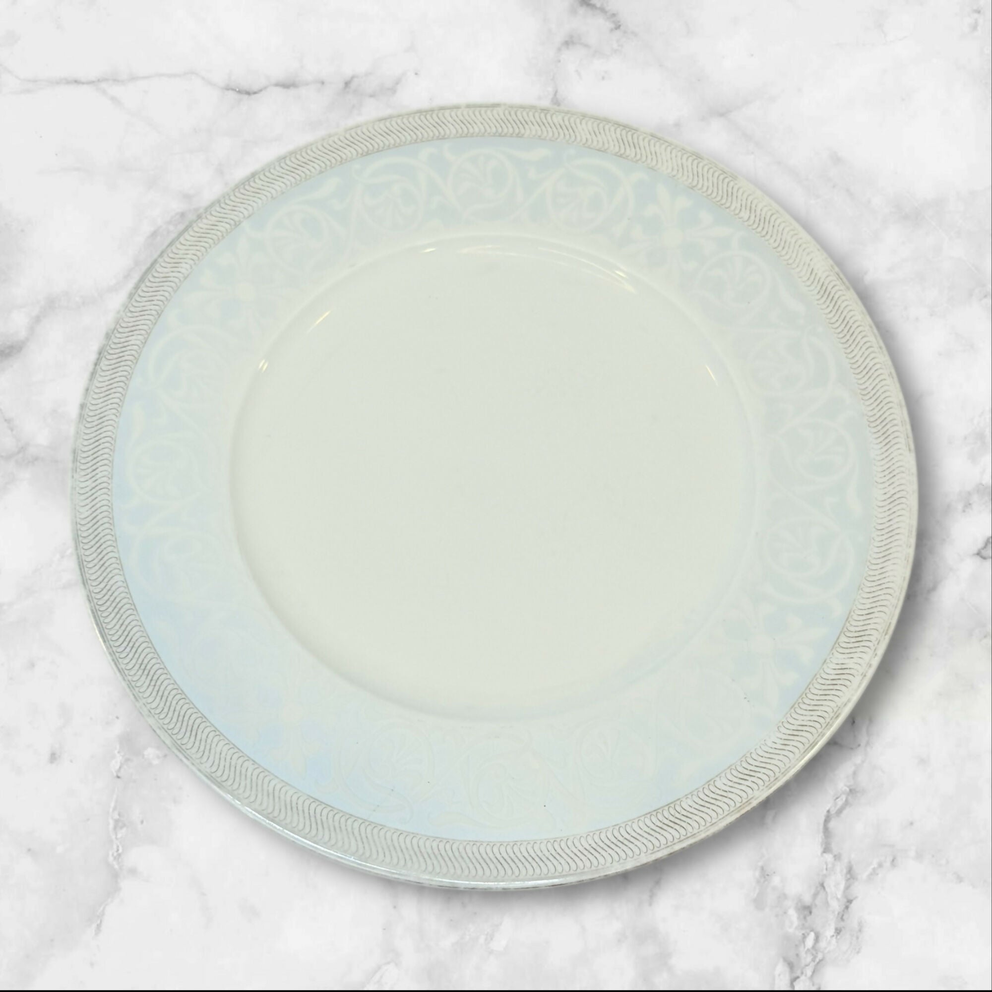 WhitePeony Fine Bone China Dinner Plates 10.75” | Set of 9 | Gently Used