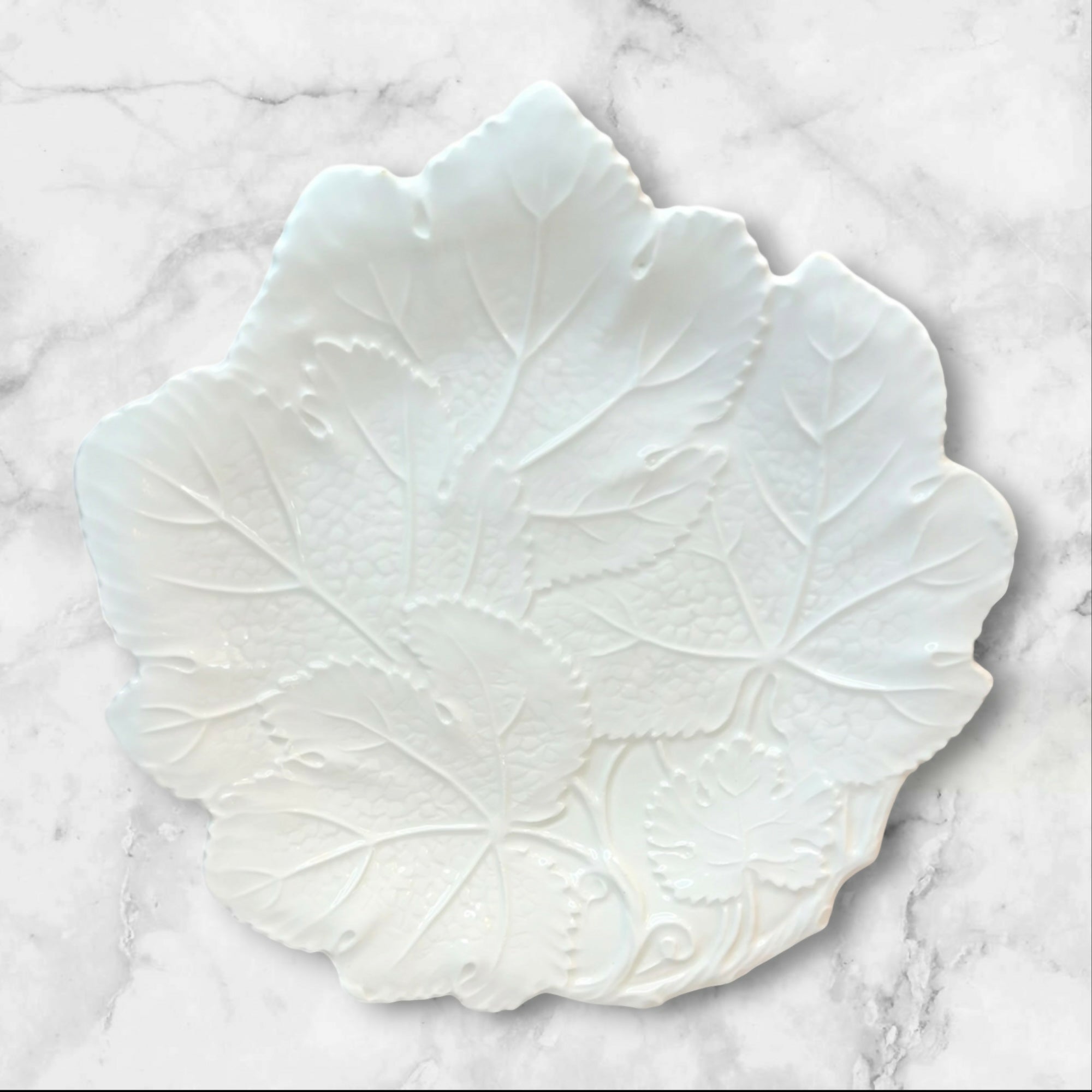 Italian Leaf Embossed Salad Plates | Set of 4 | Made in Italy | Great Condition