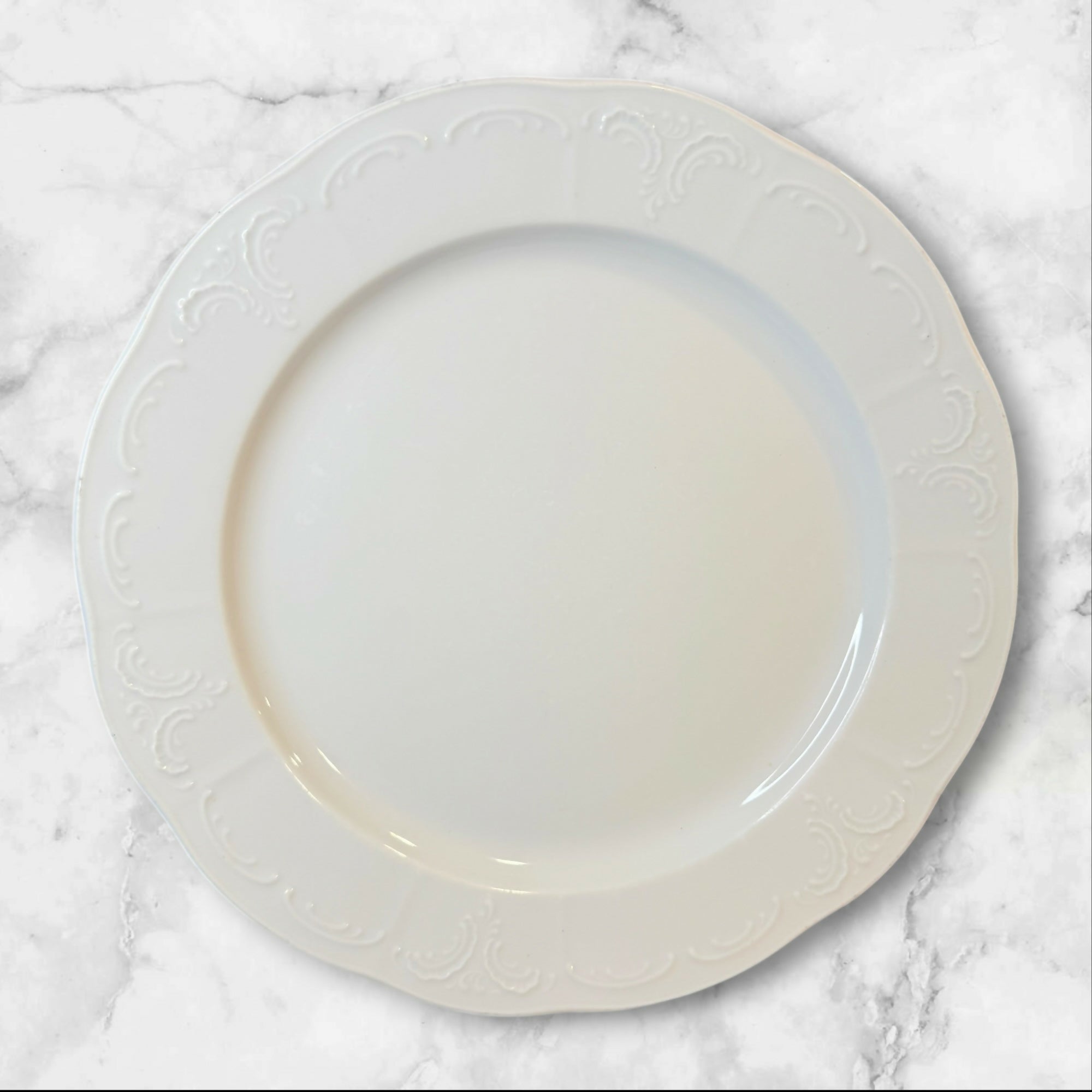 Lilien Embossed Porcelain Dinner Plates Set of 4 | Gently Used Condition