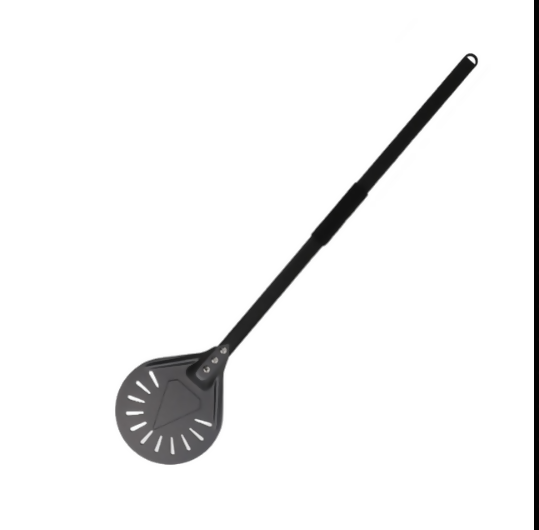 Anygleam Pizza Shovel 118cm Dark Grey for Perforated Peel with Metal Handle Oven Turning Baking Accessory