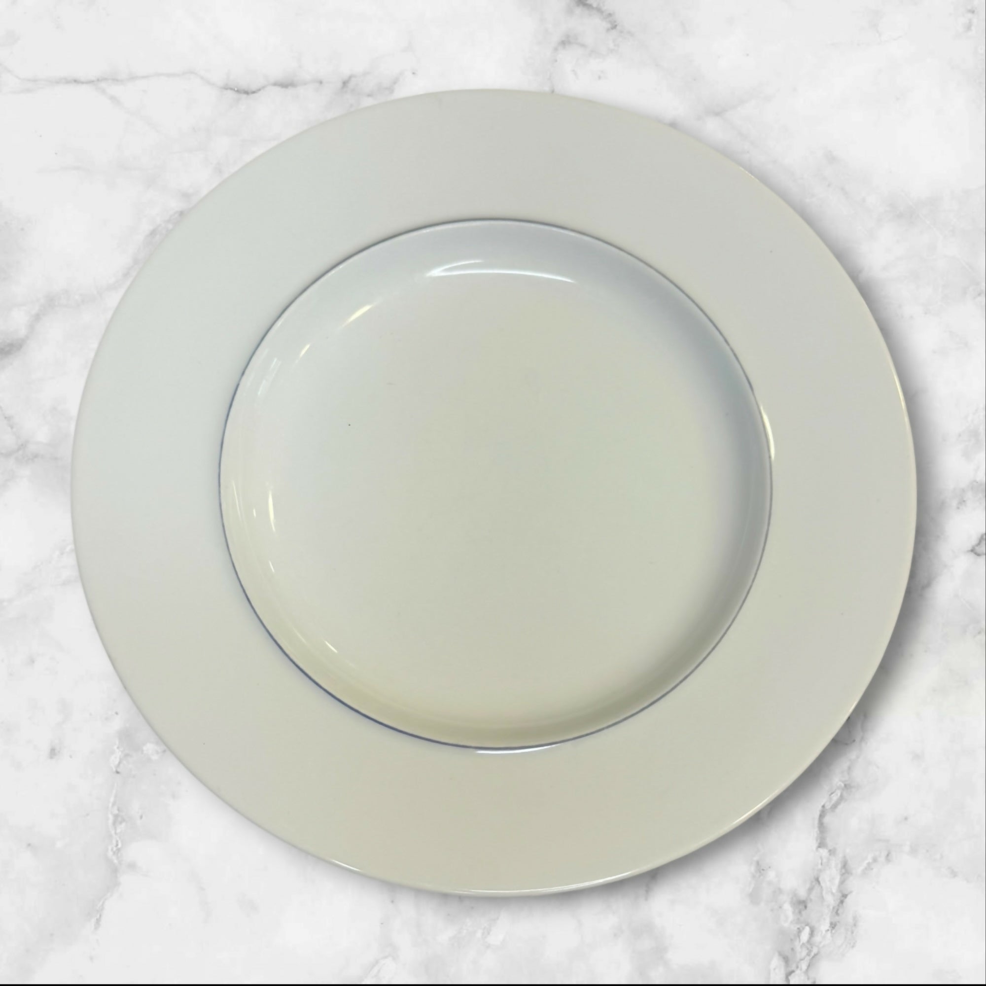 Crate & Barrel Epoch Blue Line Salad Plates | Set of 6 | Fair Condition