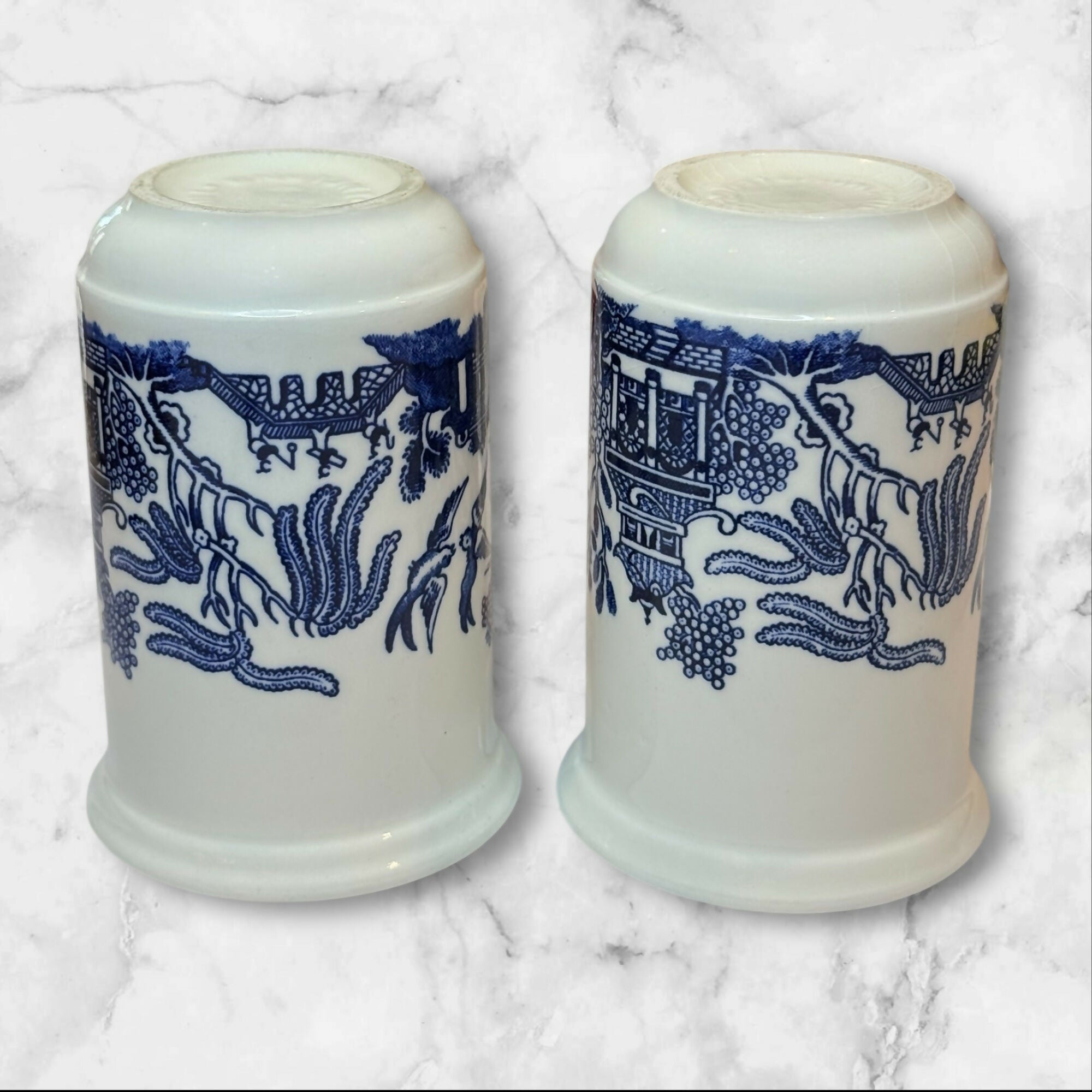 Churchill Blue Willow England Mugs | Set of 2 | Vintage