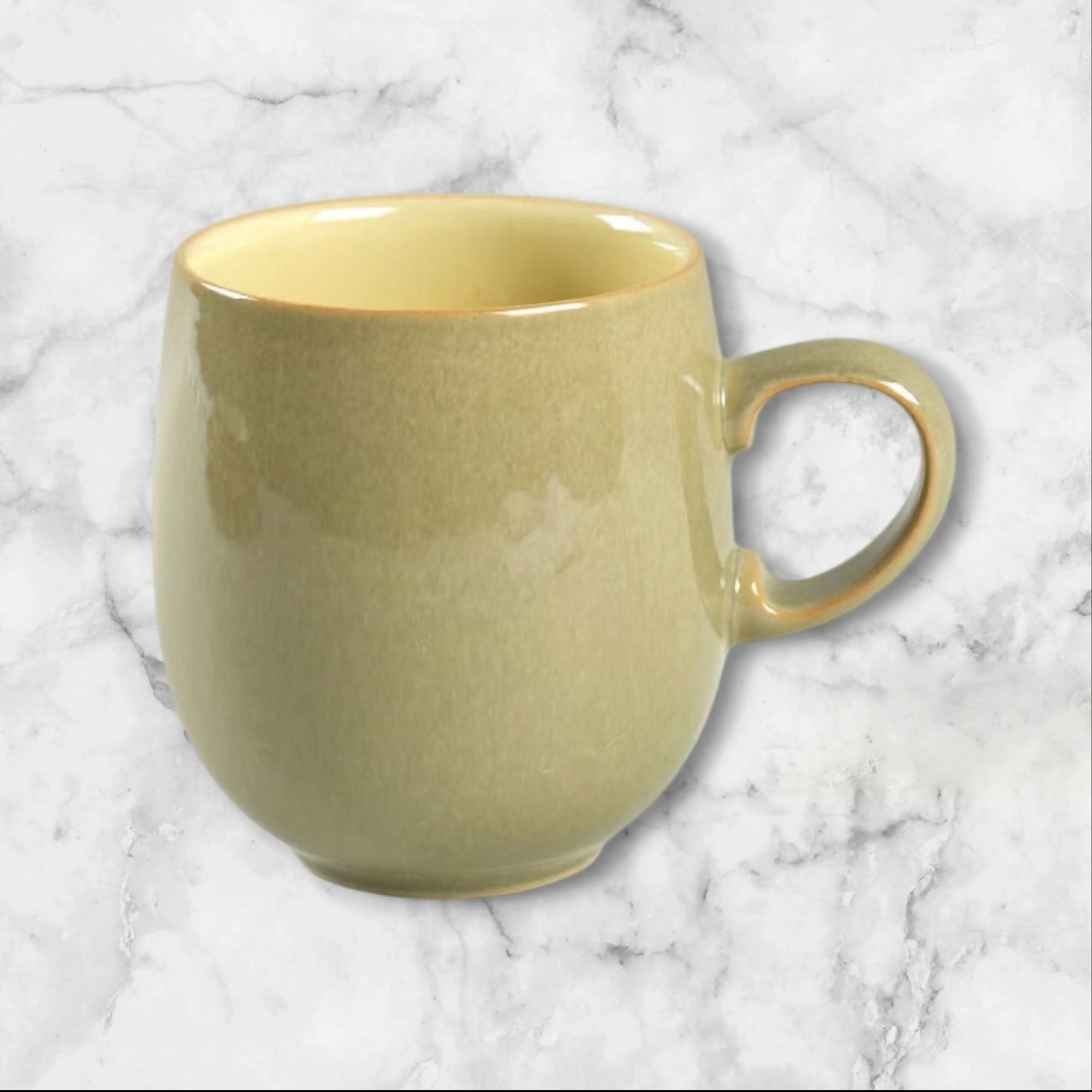 Denby Fire Green Stoneware Mugs | Set of 2 | Excellent Condition