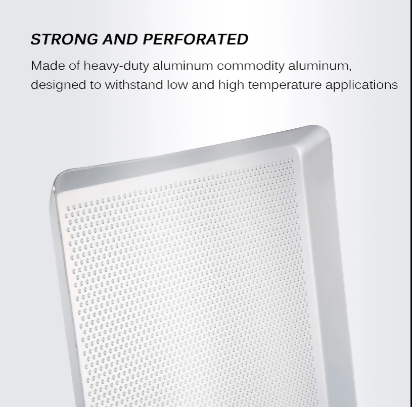 ANYGLEAM Baking Tray Silver 1Pc Rectangular Perforated Oven Pastry Sheet Pan With Hole