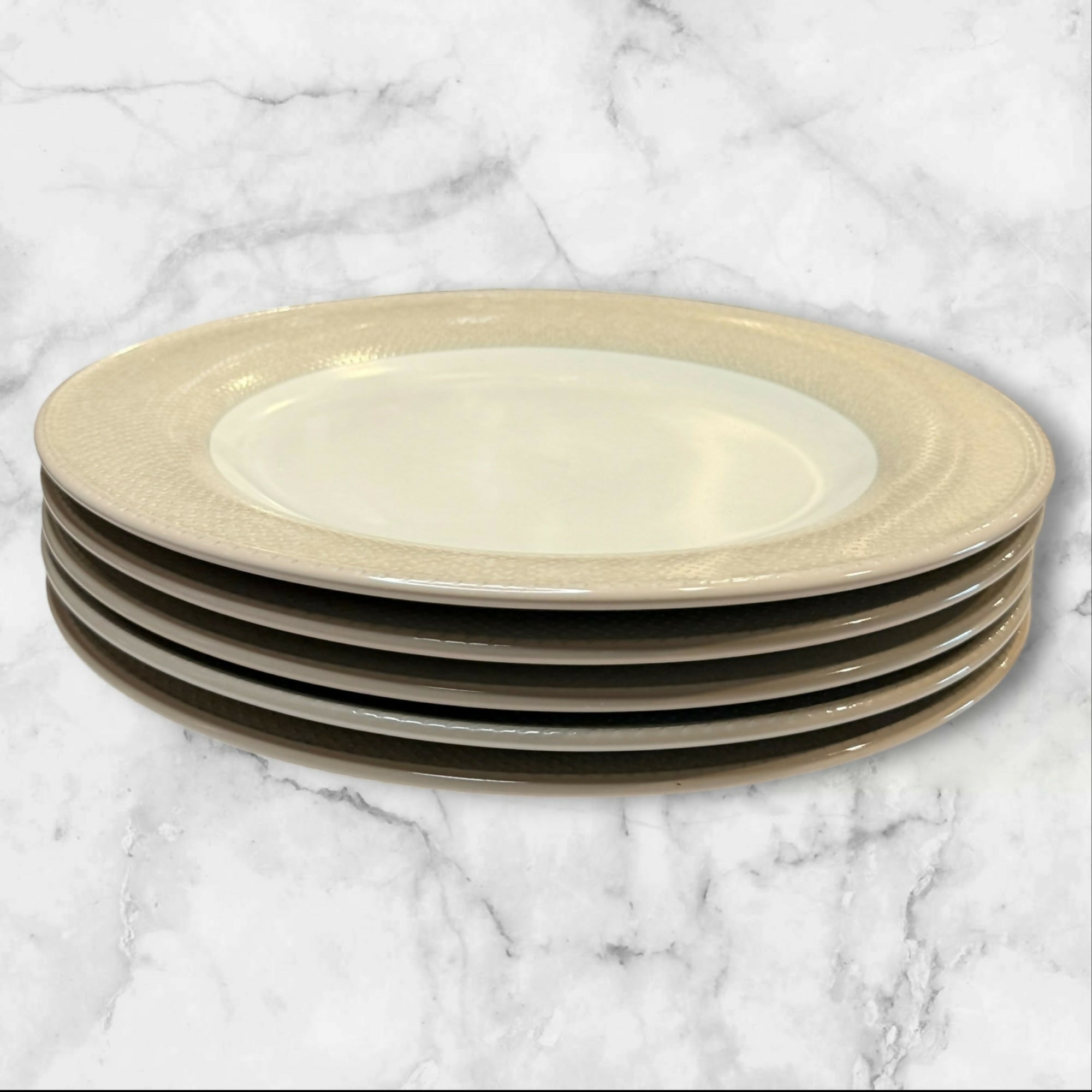 Noritake Safari Cream Dinner Plates | Set of 5 | Excellent Condition