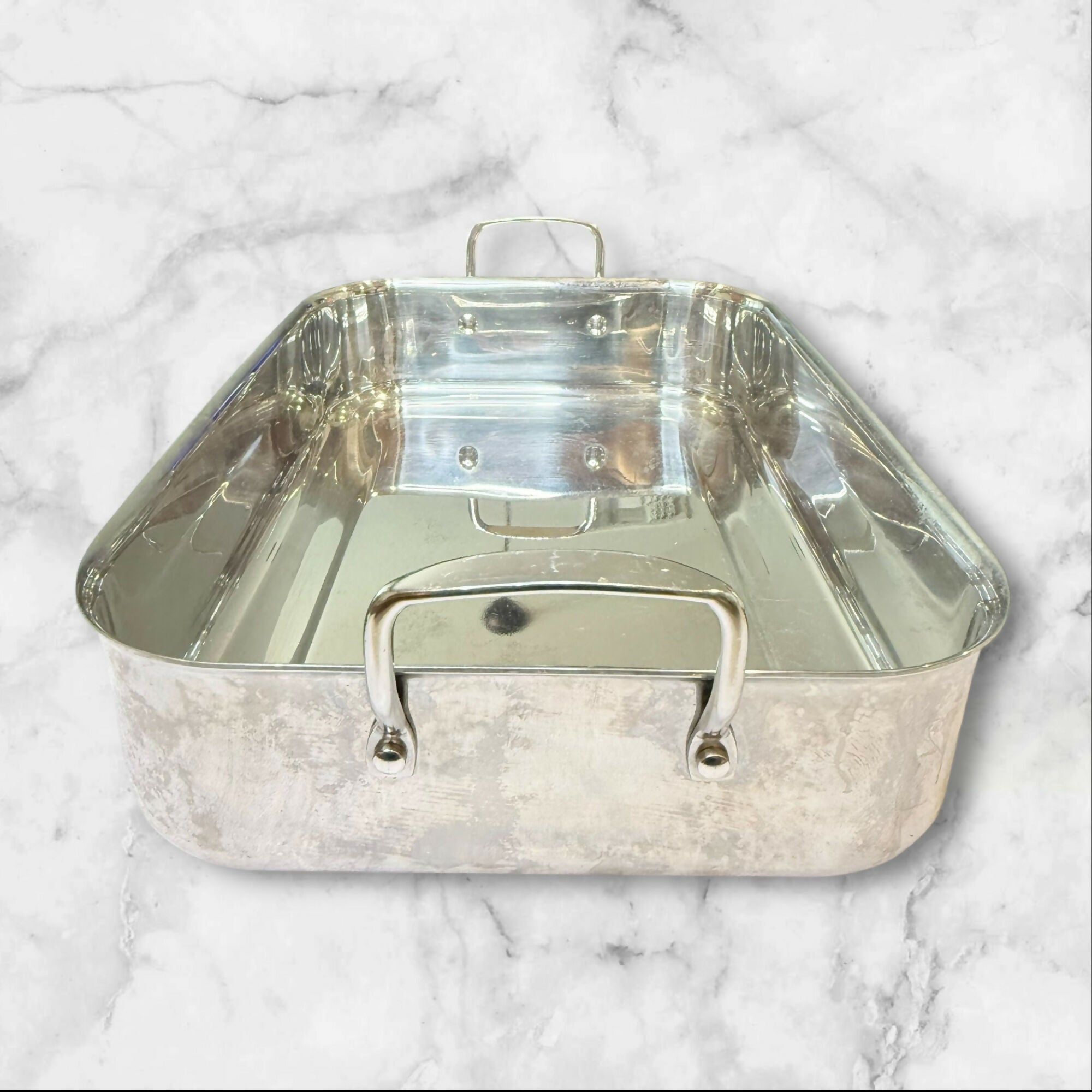 Southern Living Stainless Steel Roasting Pan w/ Handles | 12.5x17 | Good