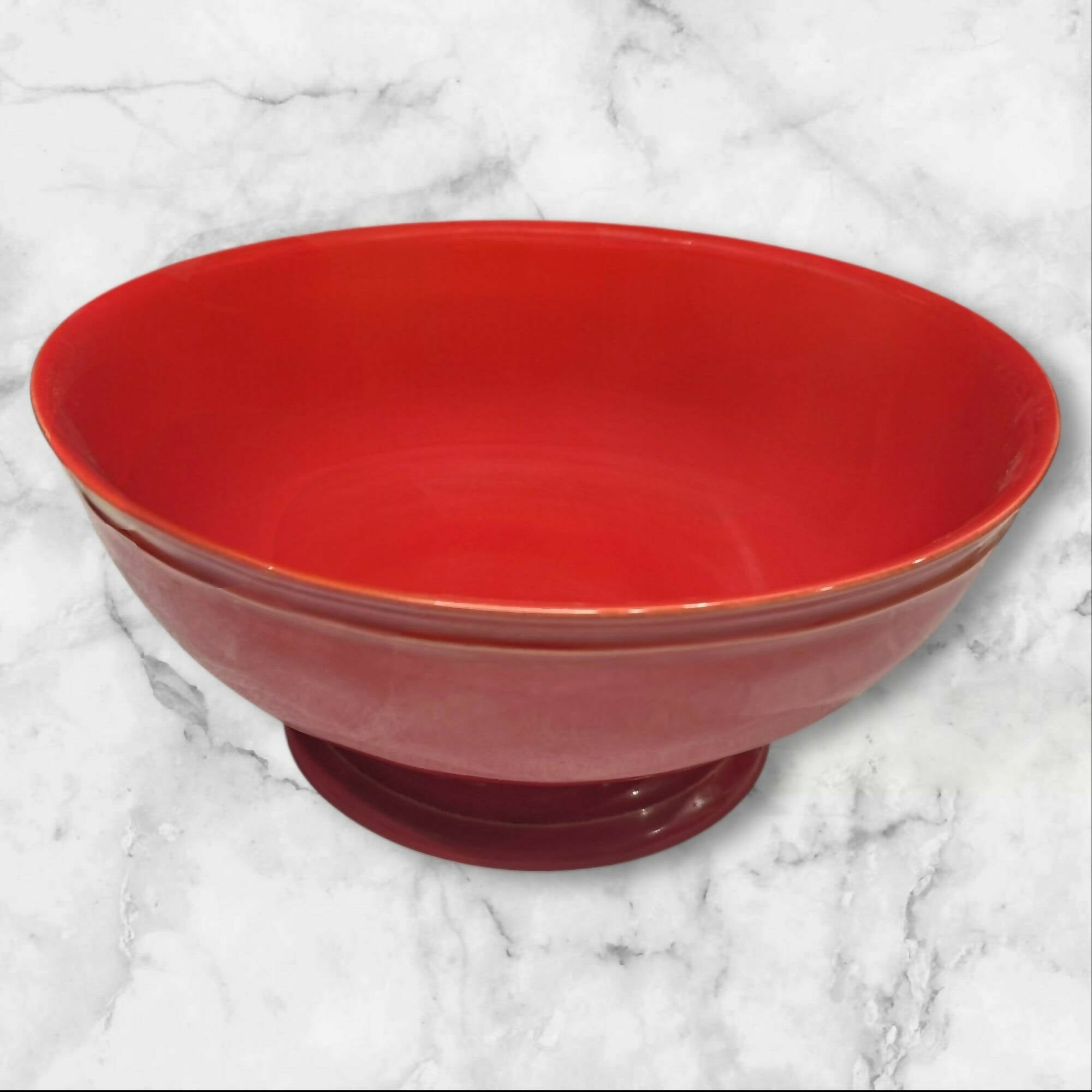 Pottery Barn Cambria Red Footed Serving Bowl | Stoneware | Great Condition
