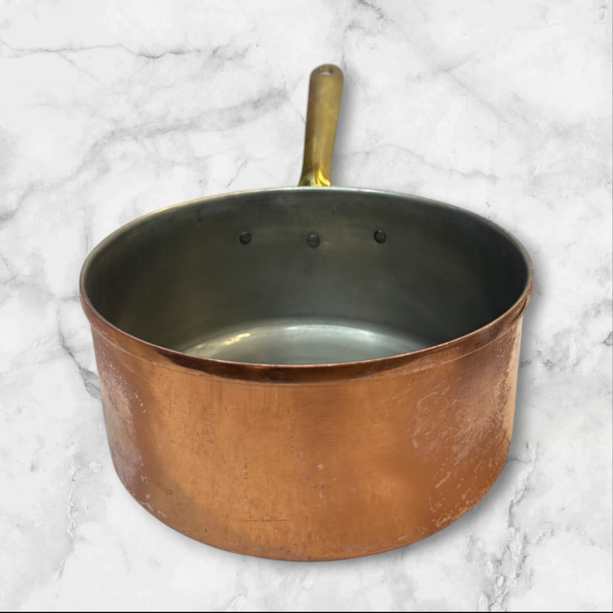 Made in Portugal Copper Saucepans | Set of 2 | Brass Handles | Good Condition
