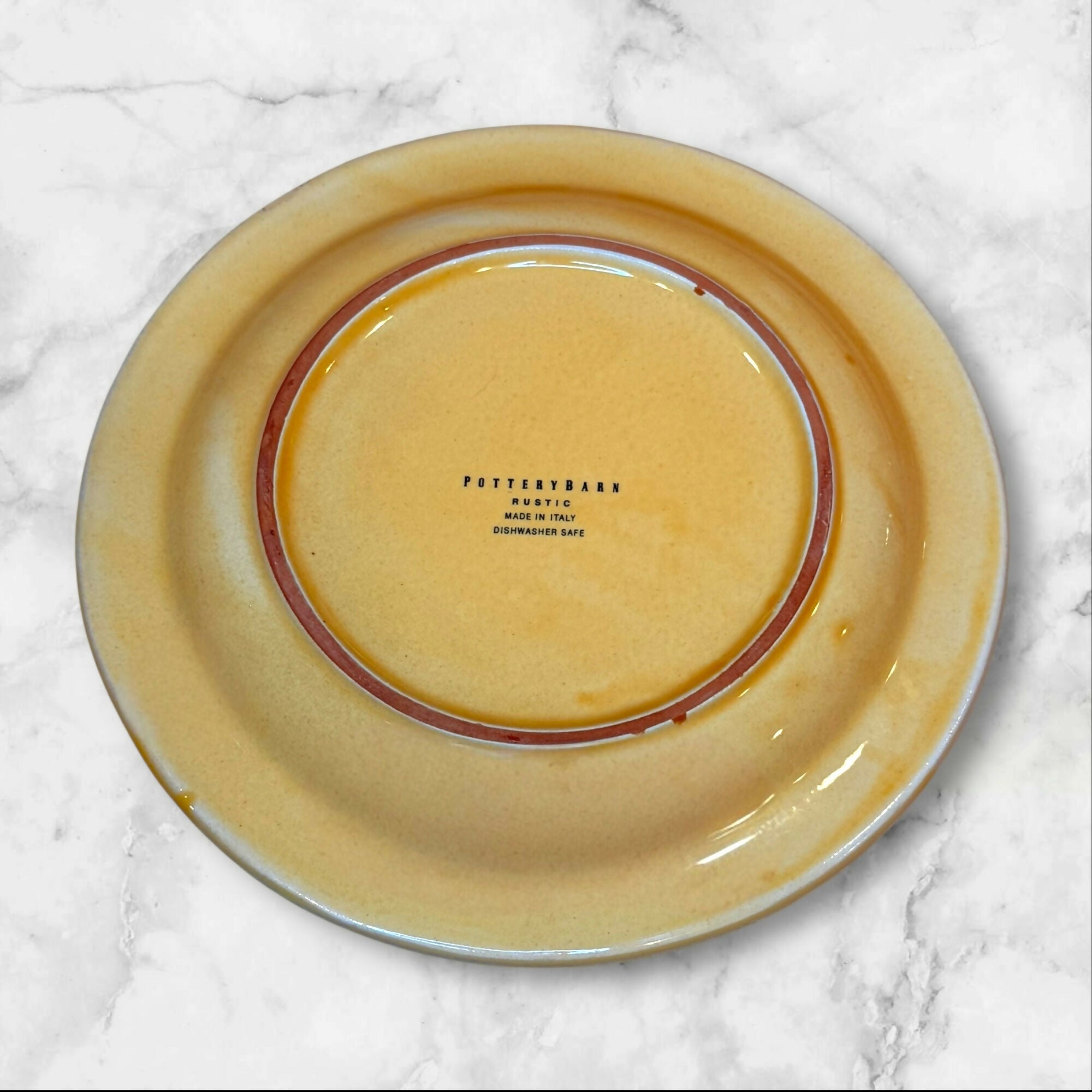 Pottery Barn Rustic Yellow Salad Plates | Set of 3 Made in Italy | Excellent Condition