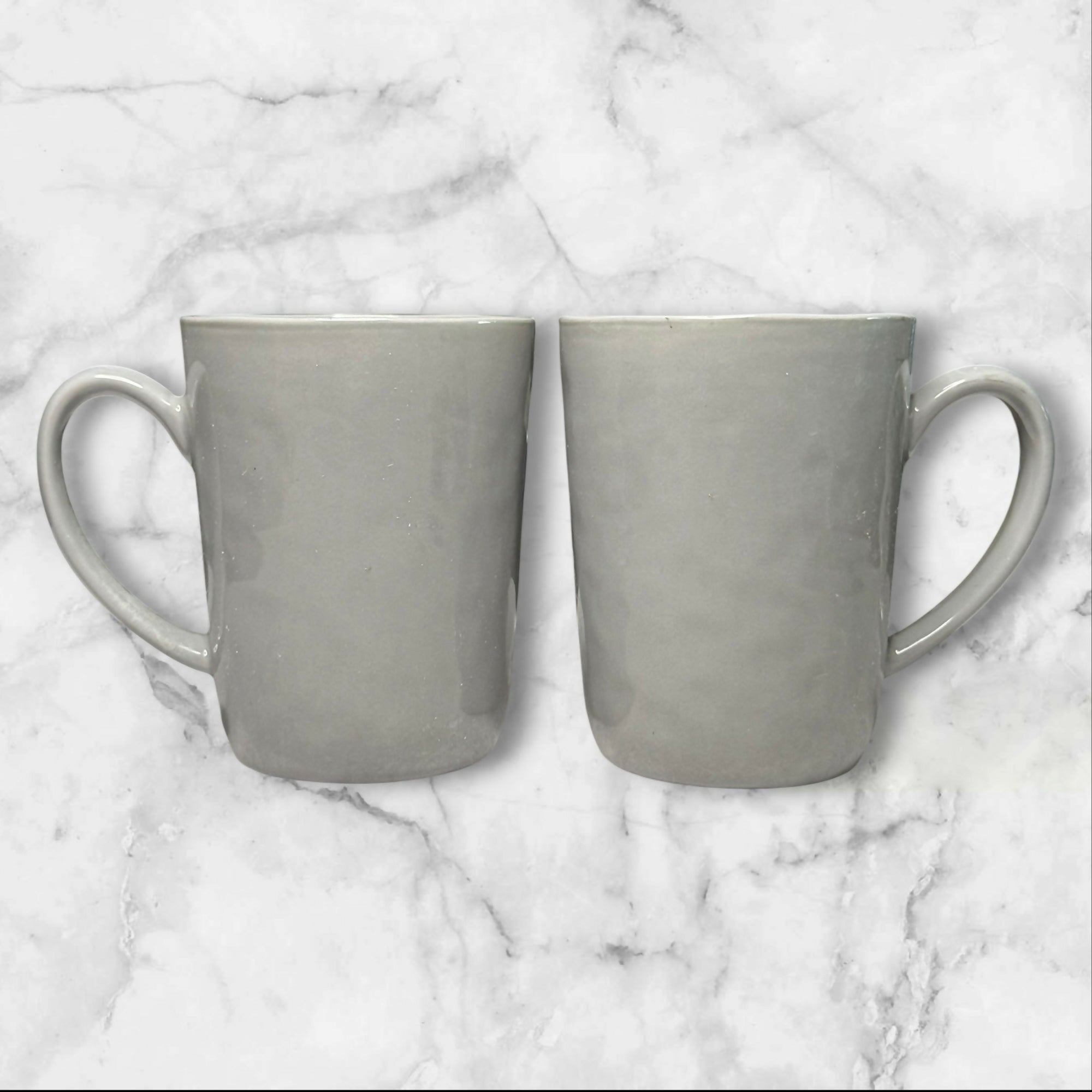 Crate & Barrel Mercer Grey Stoneware Mugs | Set of 2 | Excellent Condition
