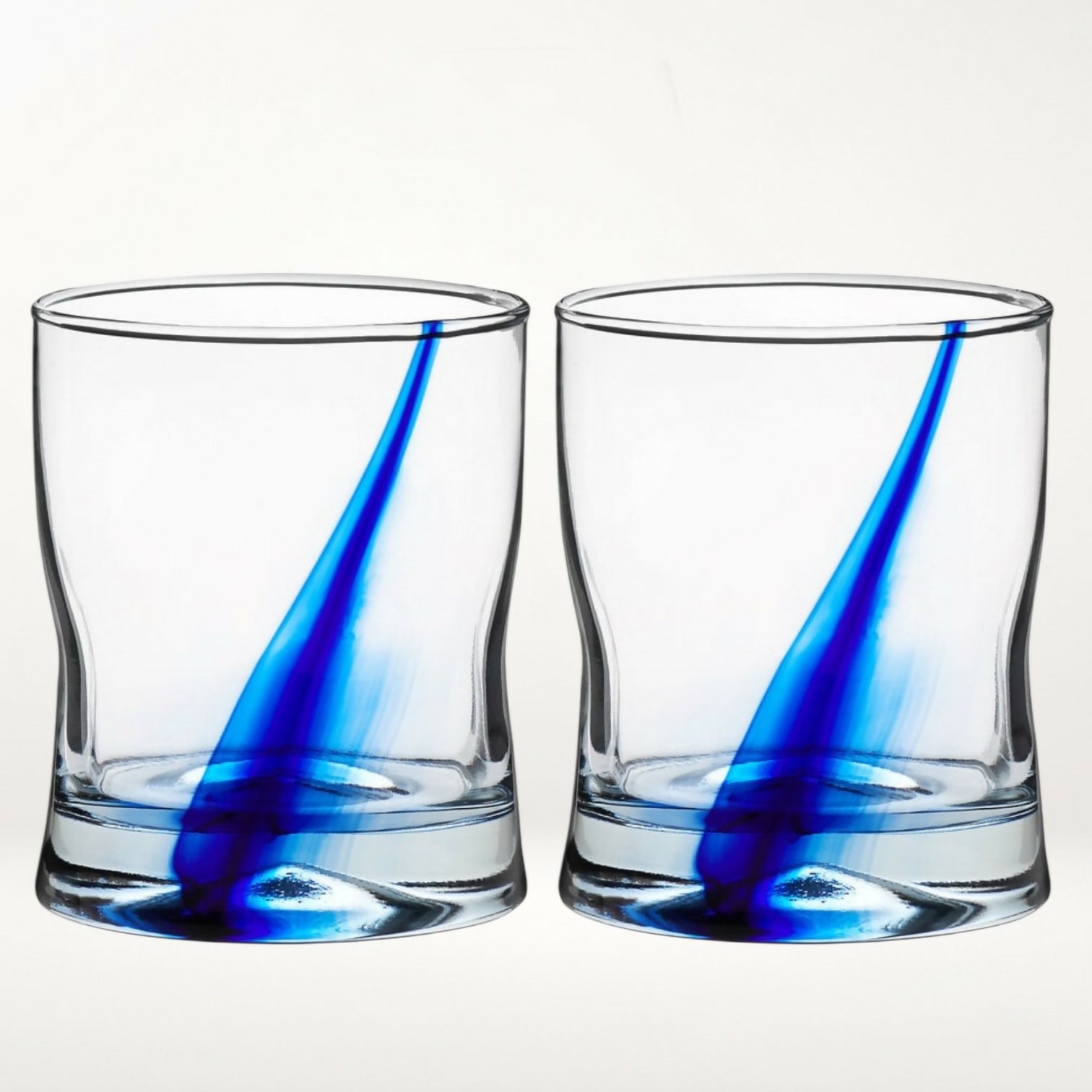 Libbey Impressions Blue Ribbon Double Old Fashioned Glasses | Set of 4 | Excellent Condition