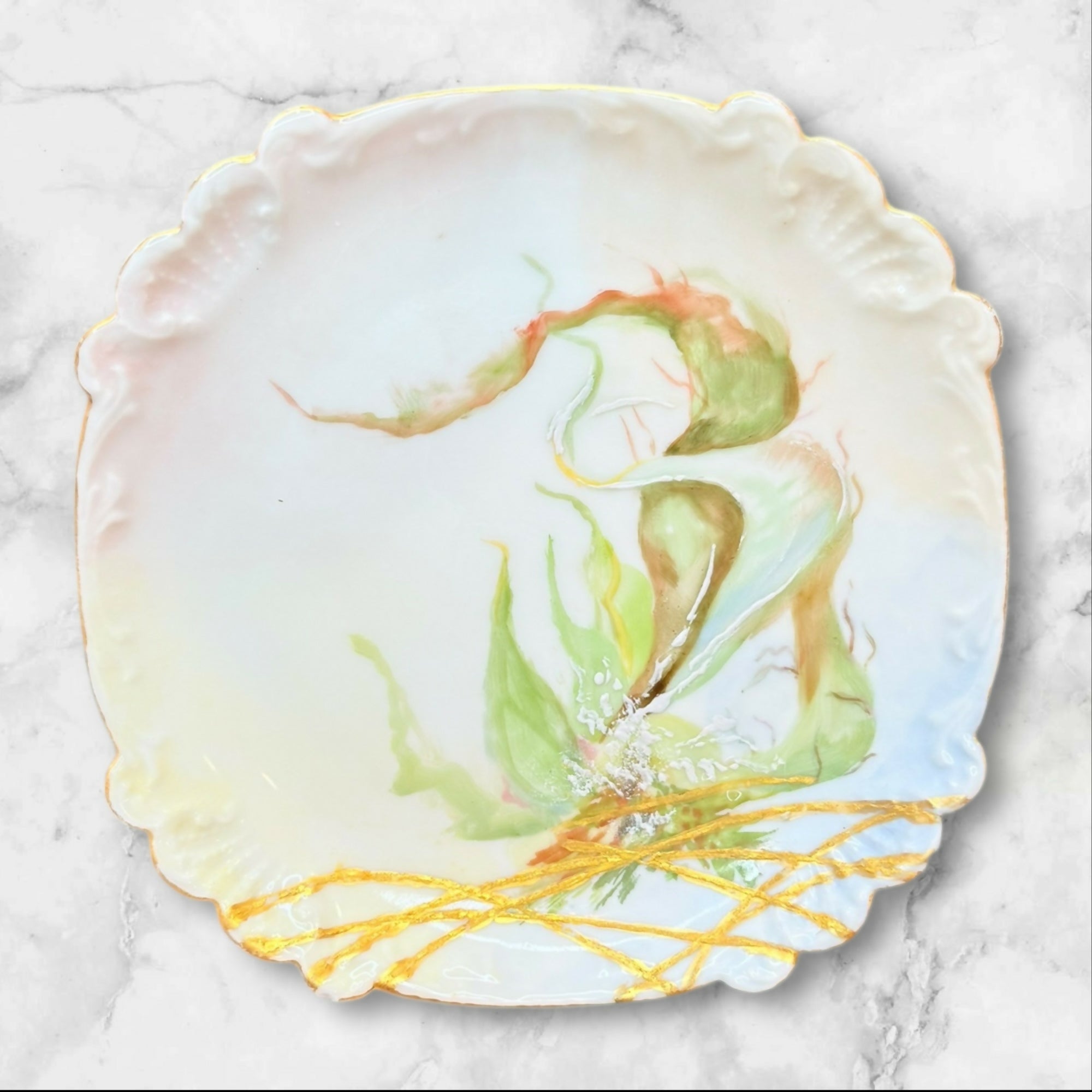Antique Haviland Limoges Elite Hand Painted Seashell Plates | Set of 7 | Excellent Condition