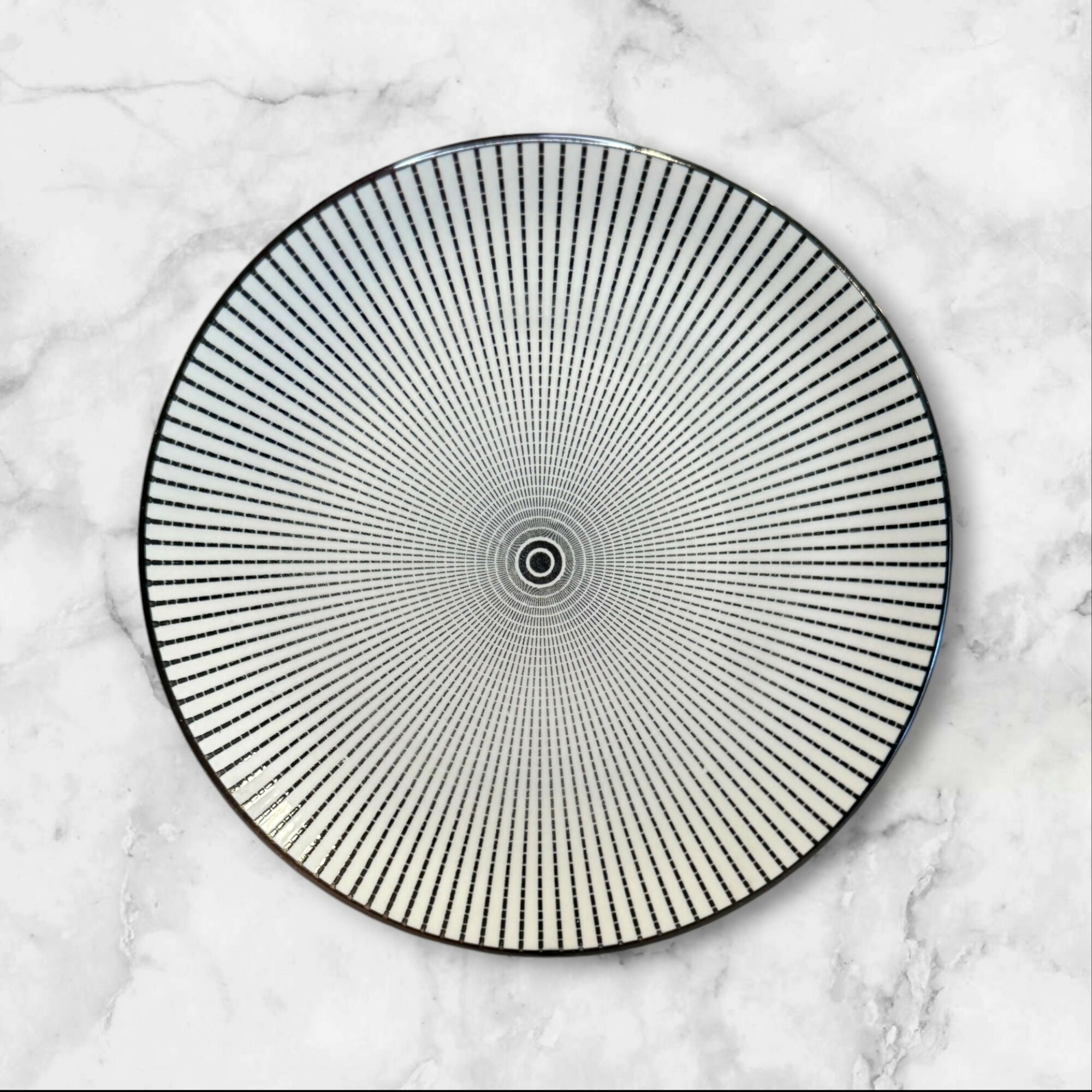 Royal Norfolk Black Radial Stripe Dinner & Salad Plates | Set of 8 | Excellent