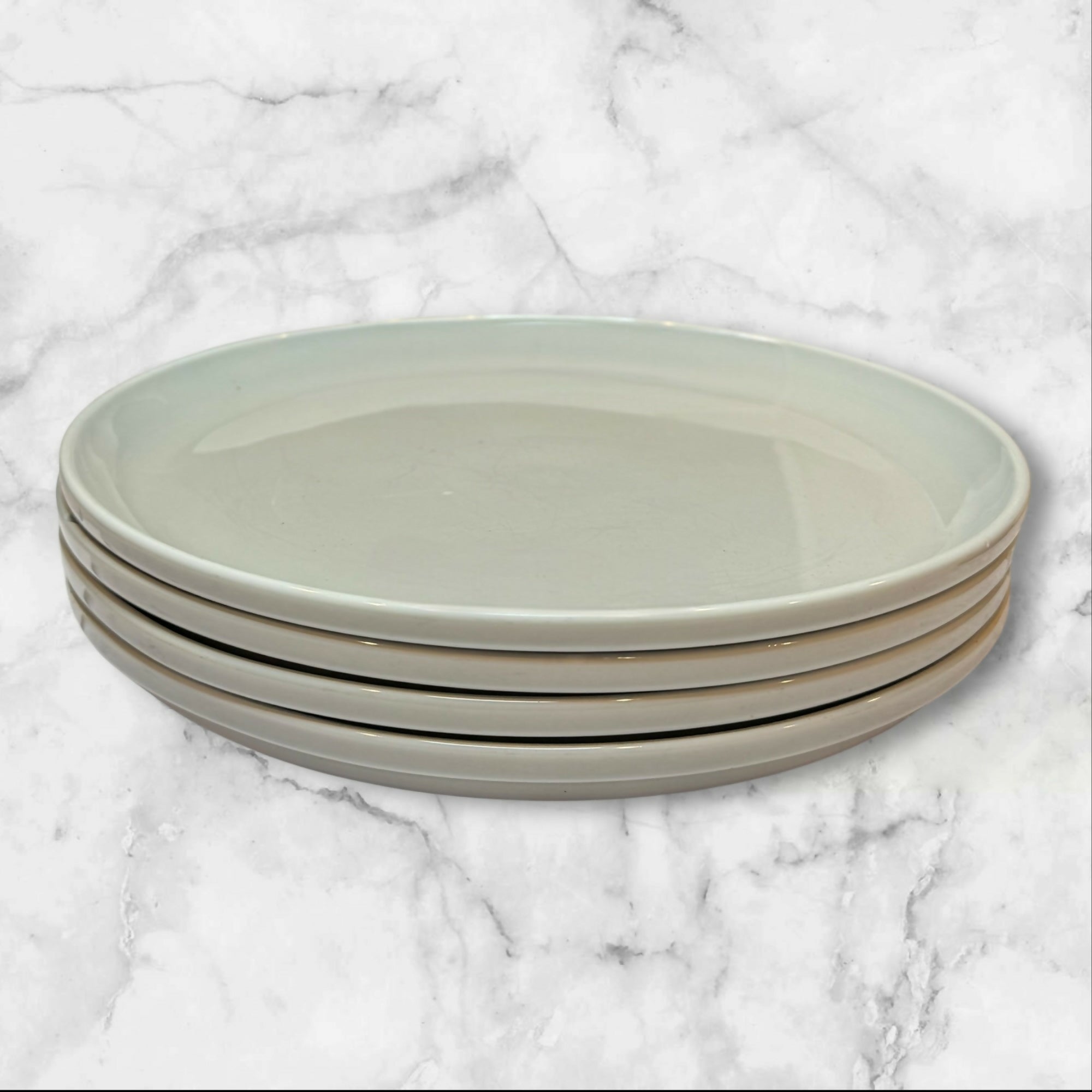 Crate & Barrel Logan Gray Dinner Plates | Set of 4 | Martin Hunt | Good Cond