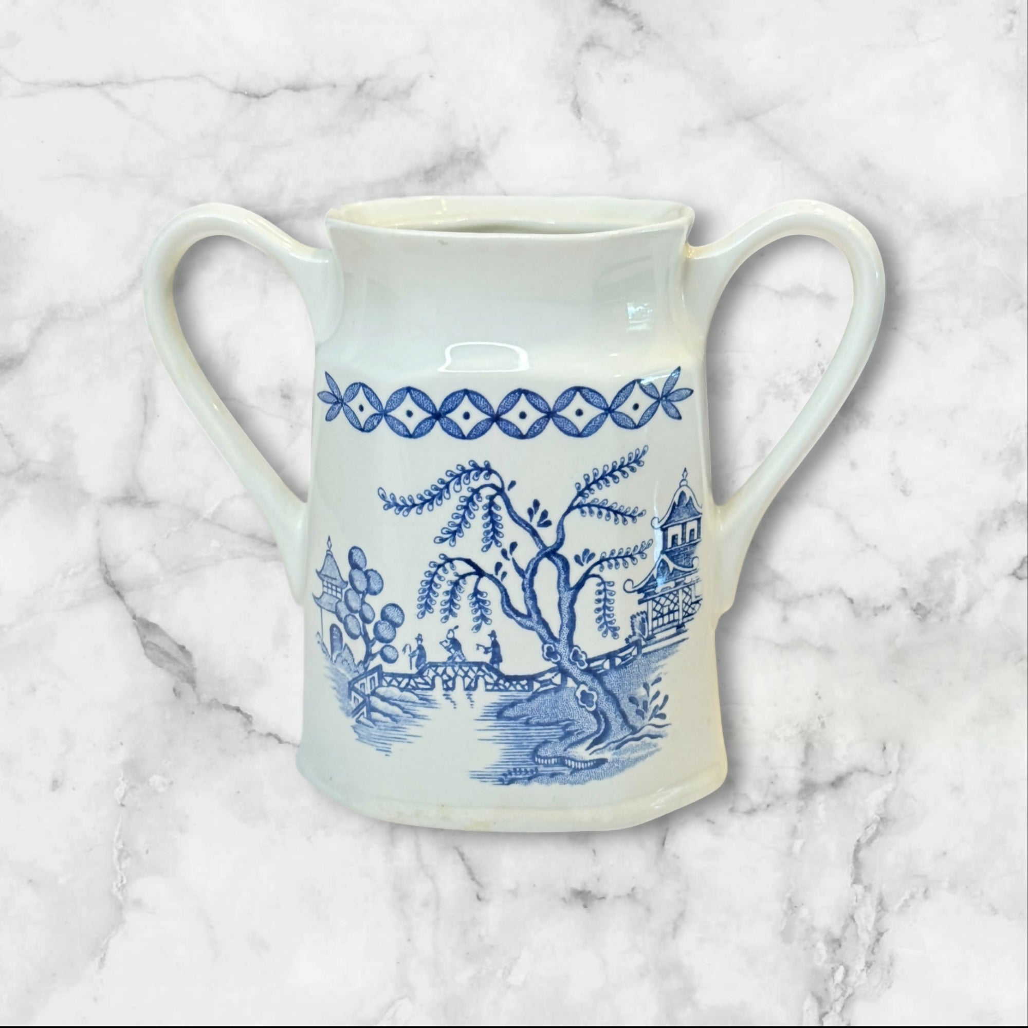 Royal Staffordshire Willow Blue Ironstone Creamer & Sugar Bowl | Great Condition