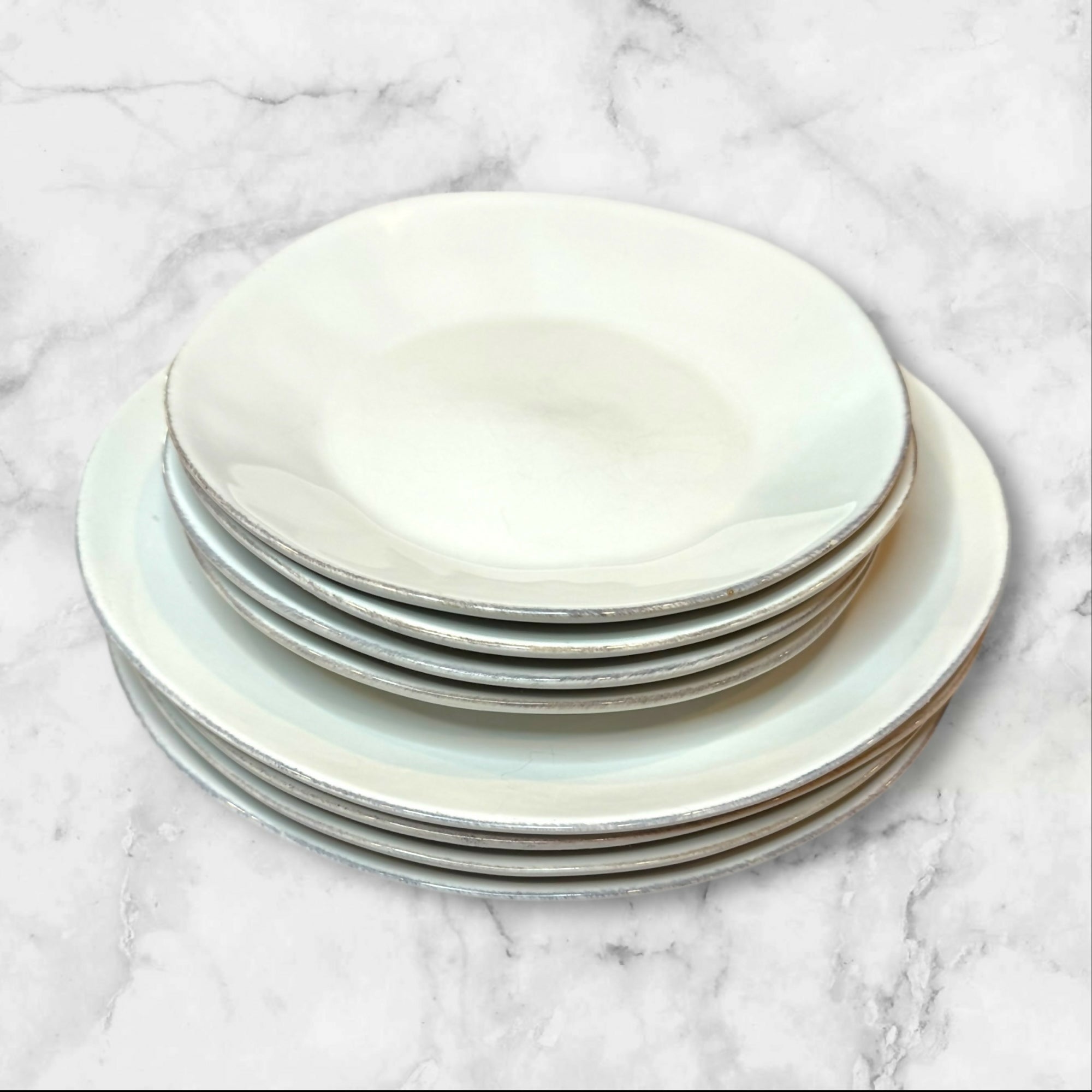 Crate & Barrel Marin White Dinnerware Set | 8pc | Portugal | Great Condition