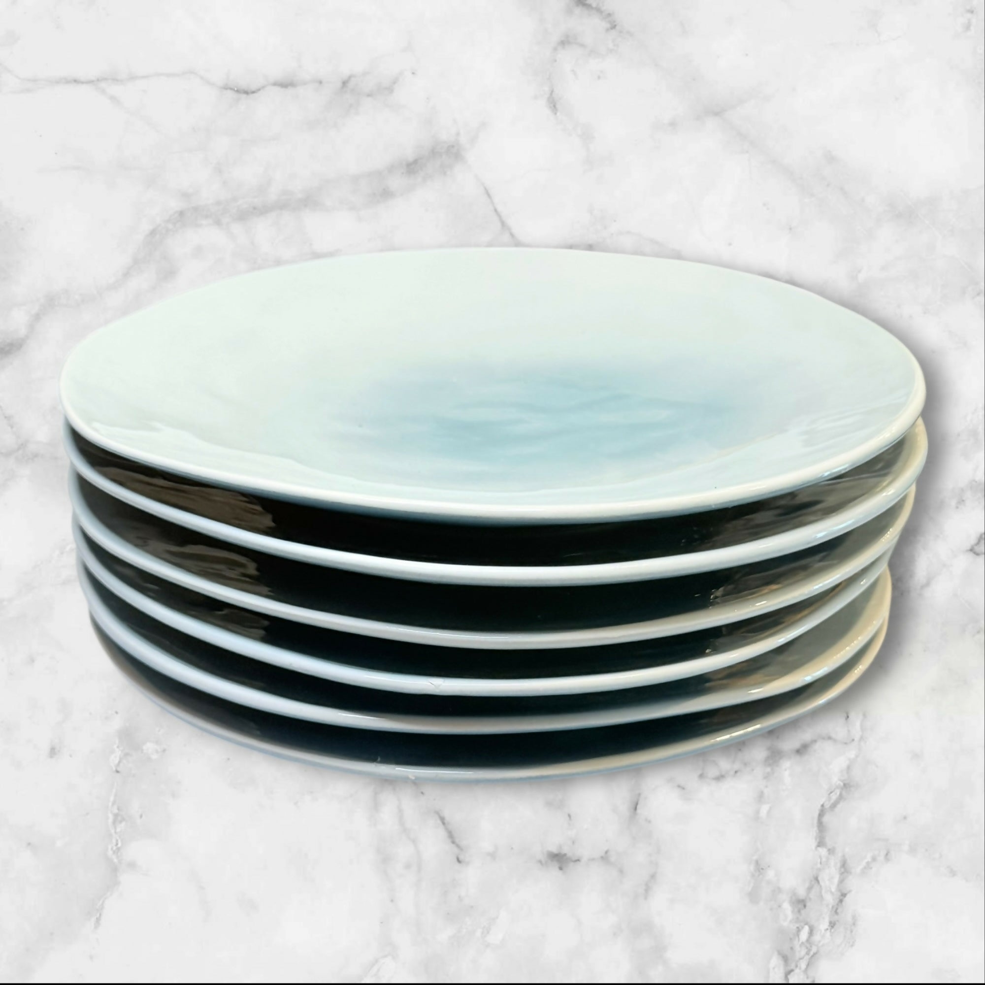 Pier 1 Cerchi Smoke Blue Dinner Plates | Set of 6 | Good Condition