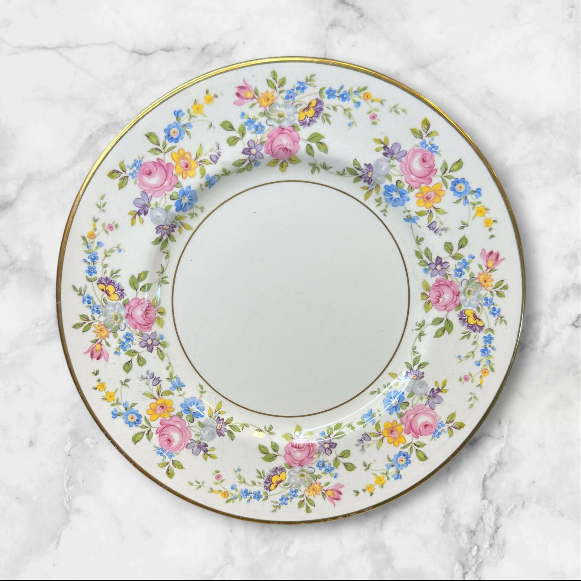 Simpsons Elizabeth Rose Floral Dinnerware Set | Set of 8 | Vintage Condition