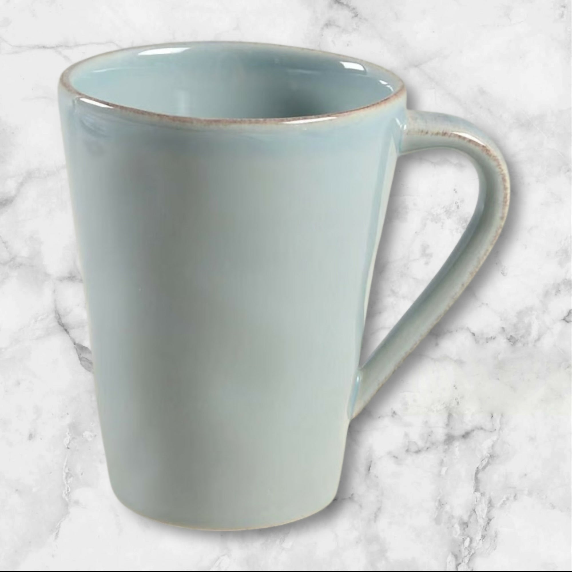 Crate & Barrel Marin Blue Stoneware Mugs | Set of 2 | Excellent Condition