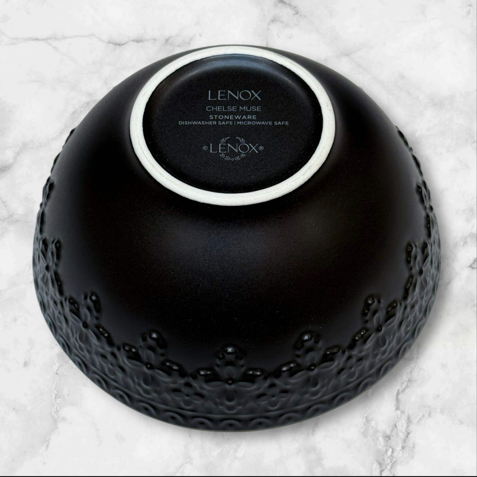Lenox Chelse Muse Fleur Matte Black Bowls | Set of 4 | 18 oz | New in Box