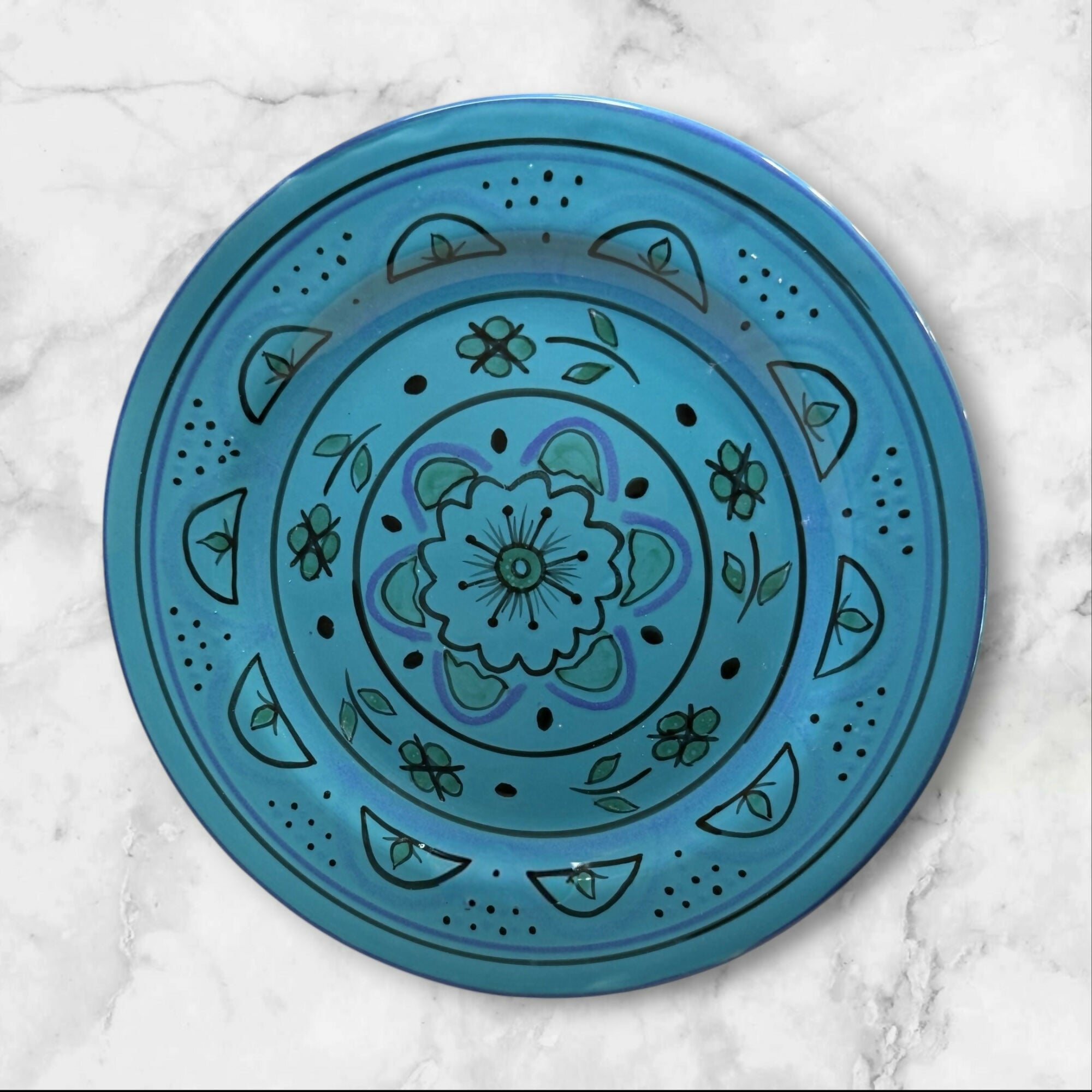 Anthropologie Hand Painted Boho Dinner Plates | Set of 4 | Excellent