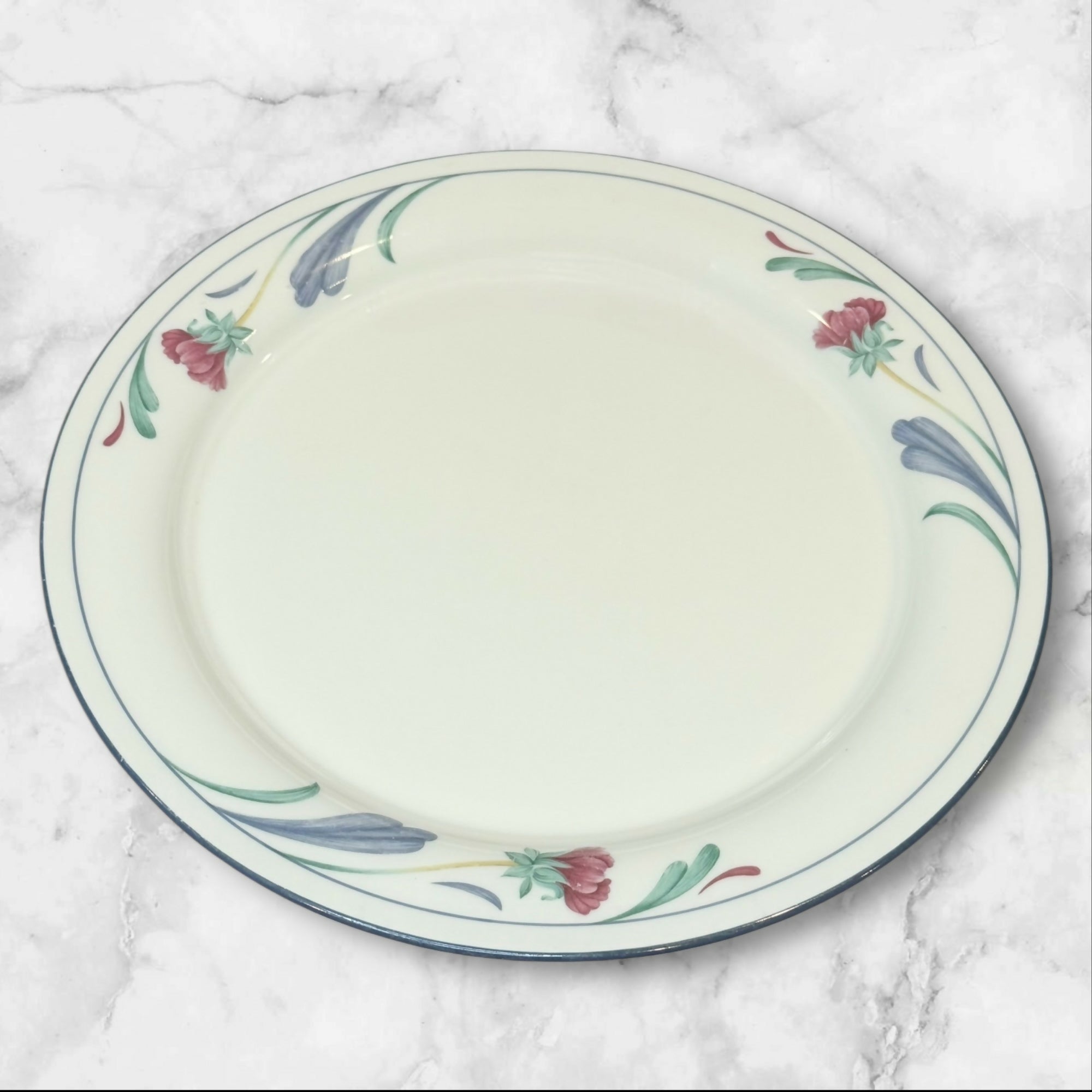 Lenox Poppies on Blue Dinner Plates | Discontinued | Set of 4 | Excellent Condition