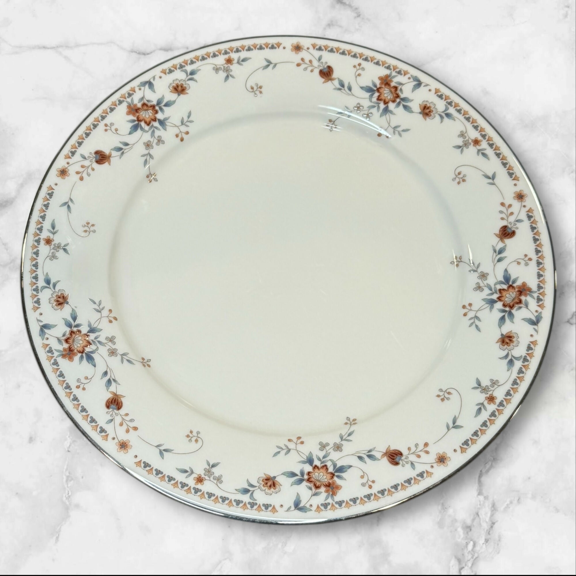 Noritake Adagio Dinner Plates | Set of 4 | Floral Rim | Excellent Condition