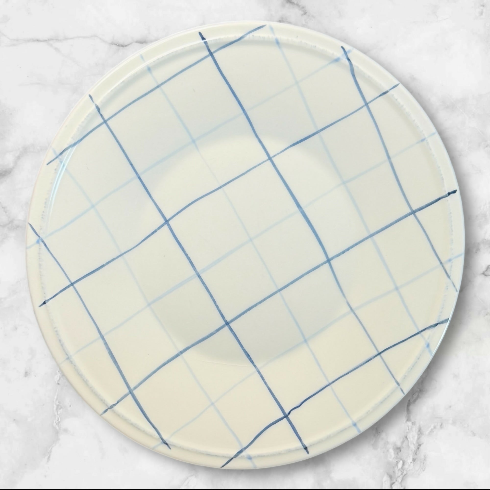 Cremieux Blue Grid Salad Plates Set of 3 | Portugal | Excellent Cond