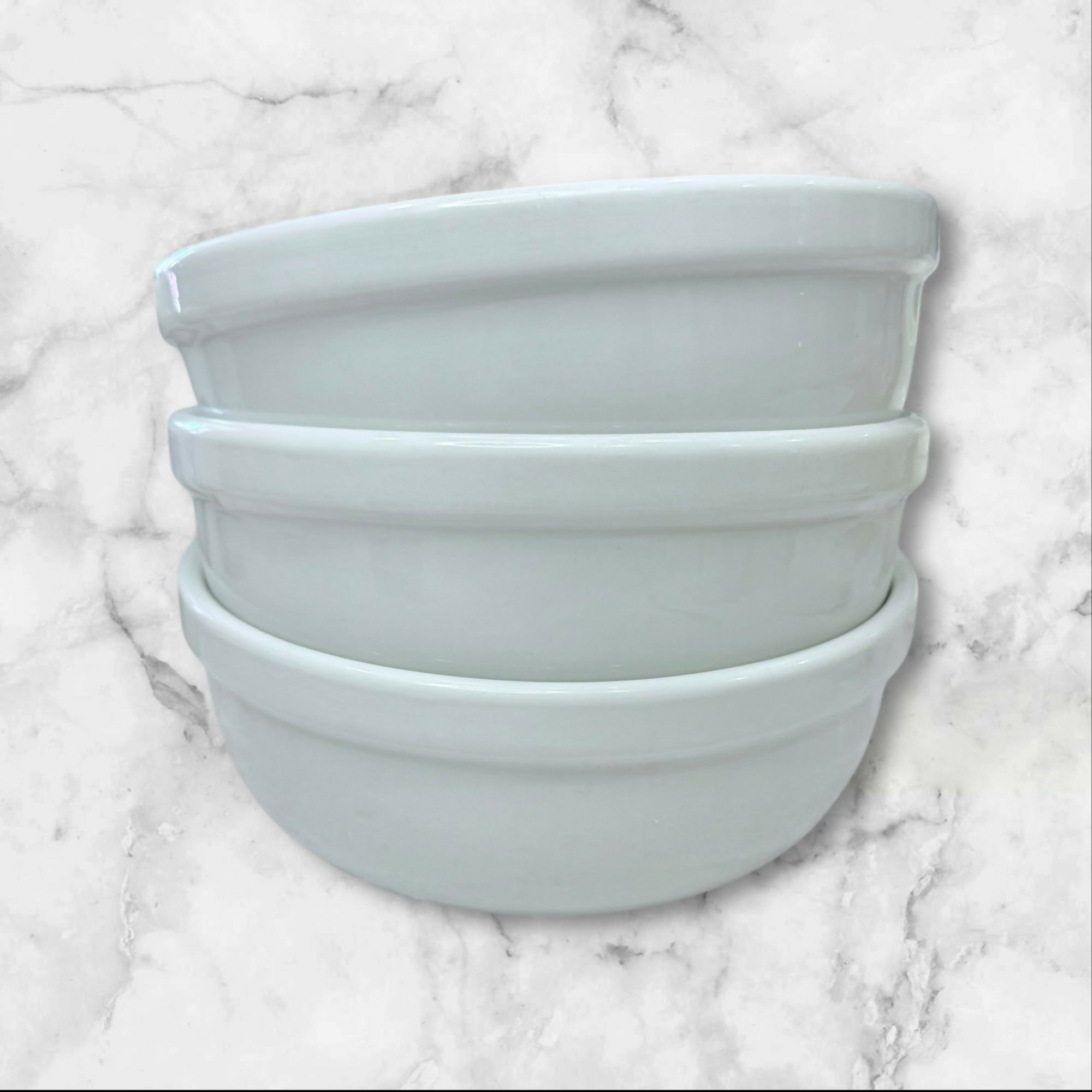 Pottery Barn Du Jour White Coupe Cereal Bowls | Set of 3 | Great Condition