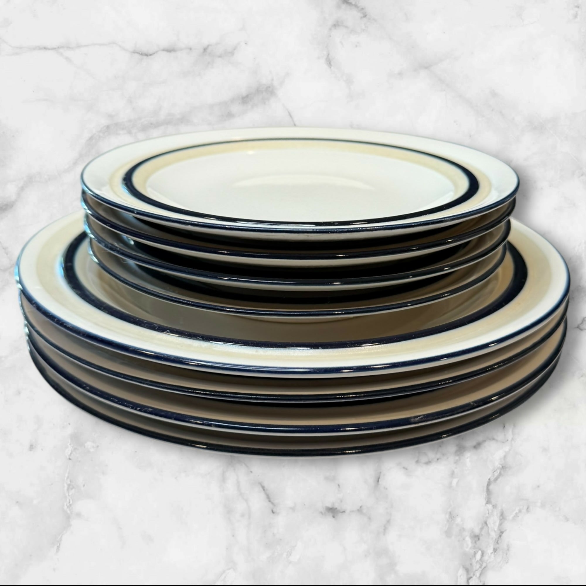 Mikasa Blue Glow Dinner & Salad Plates | Set of 8 | Excellent Condition