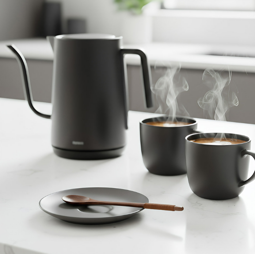 Anygleam Dark Brown 6pcs Wooden Tea Long Spoon Kitchen Tableware