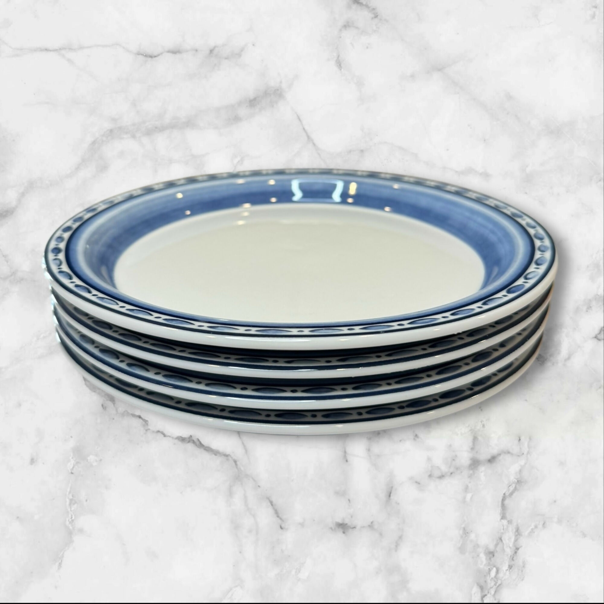 Dansk Belgian Blue Salad Plates | Set of 4 | Bistro Style | Excellent Condition